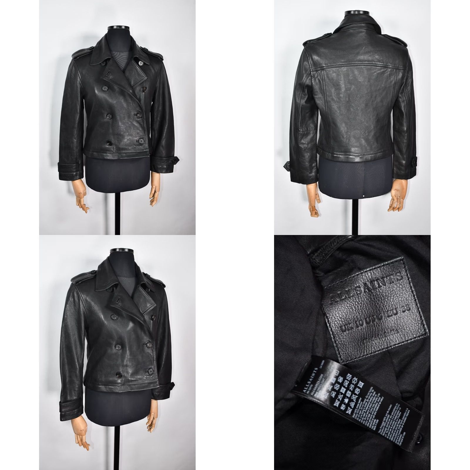 Allsaints AllSaints TRAE TRENCH Convertible Jacket Women US 6 Black Leather Trench Coat Mid-Length Long Sleeve Button Dry Clean Only Modern Vintage: No Womens Size M / US 6-8 / IT 42-44 - 10 Thumbnail