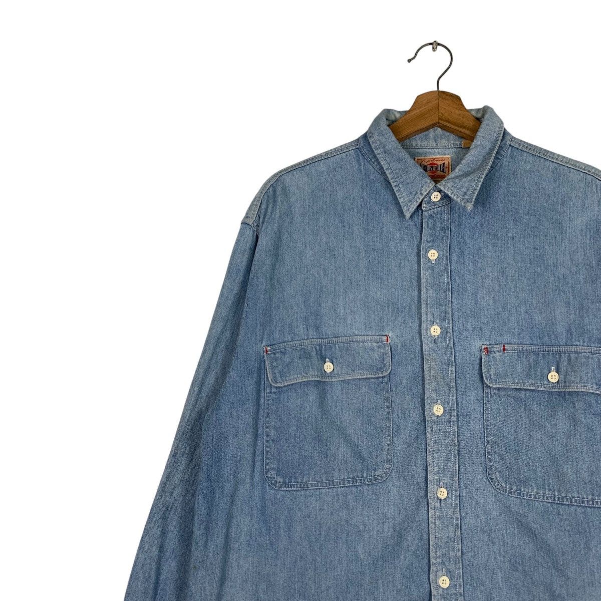 Vintage PENNY WORTH Western Chambray Denim Shirt #1265-C57 Size US L / EU 52-54 / 3 - 6 Thumbnail
