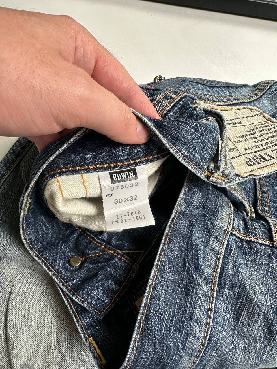 If Six Was Nine 2000s Edwin Blue Trip Japan Washed Faded Jeans🔥 Size US 31 - 13 Thumbnail
