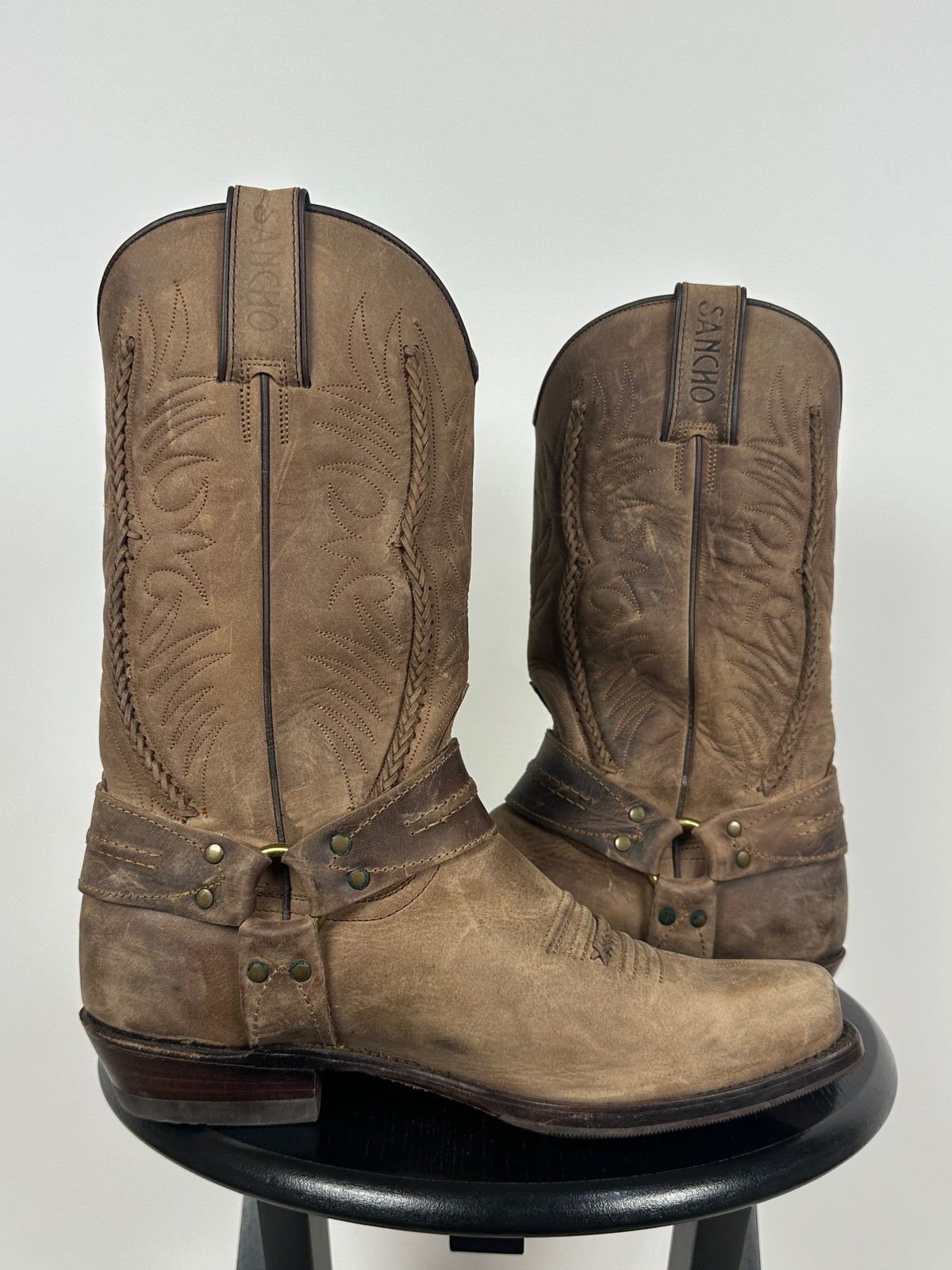 Sancho Boots Sancho Abarca 5122 Leather Cowboy Western Motorcycle Boots Size US 8 / EU 41 - 8 Thumbnail