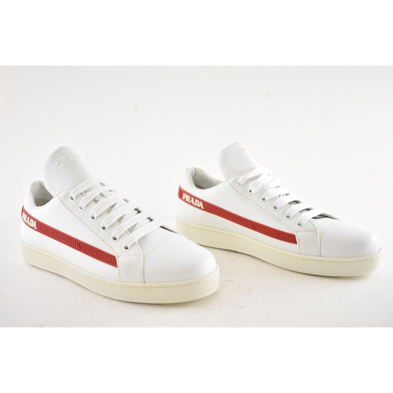 Prada Prada Band Logo Lace Up Tie Flat Low Top Sneaker 36.5 Size US 6.5 / IT 36.5 - 4 Thumbnail