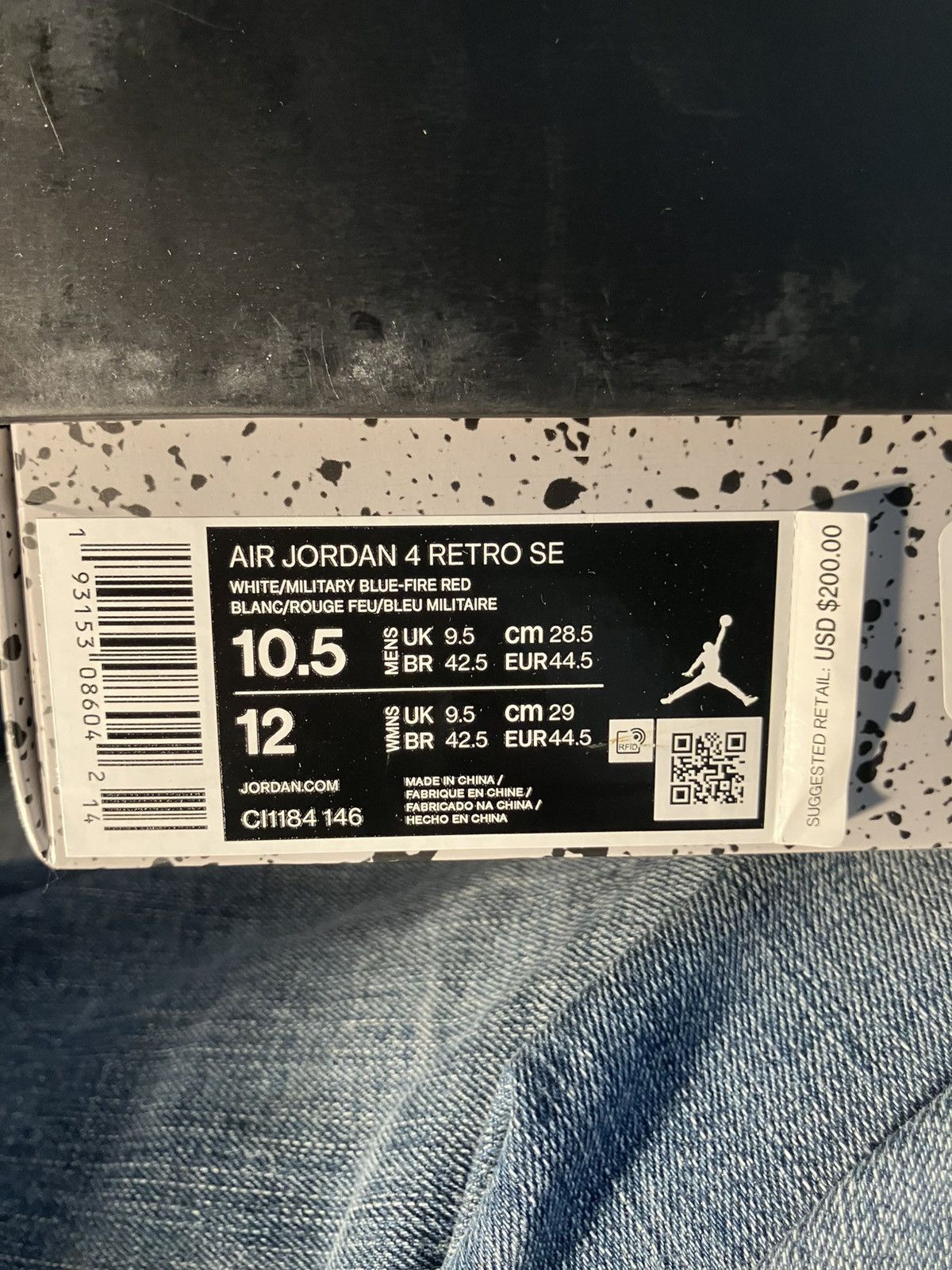 Jordan Brand NIKE AIR JORDAN 4 IV WHAT THE CI1184146 MENS 10.5 Size US 10.5 / EU 43-44 - 12 Thumbnail