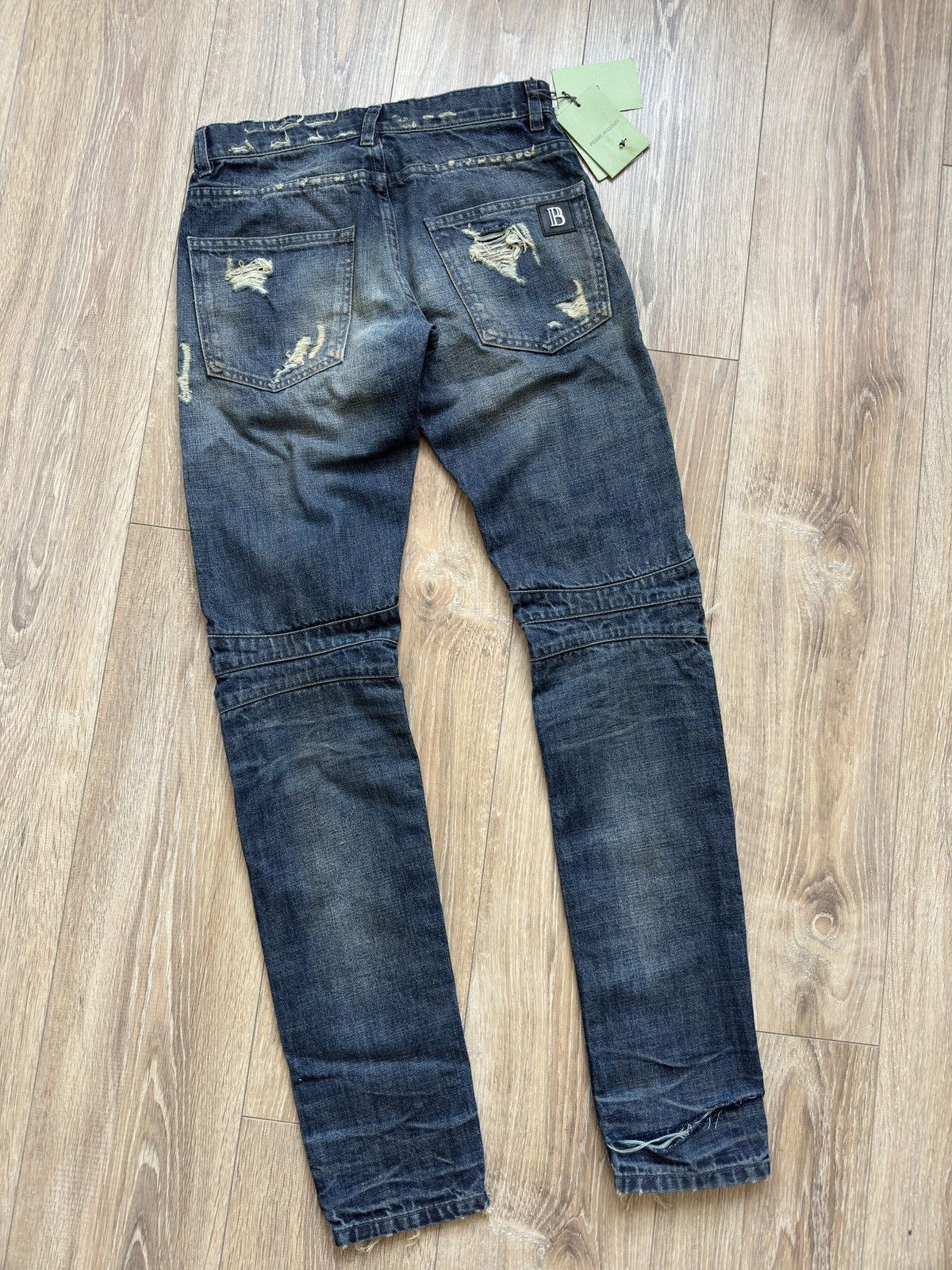 Pierre Balmain Pierre Balmain Distressed Biker Jeans Size US 26 / EU 42 - 4 Thumbnail