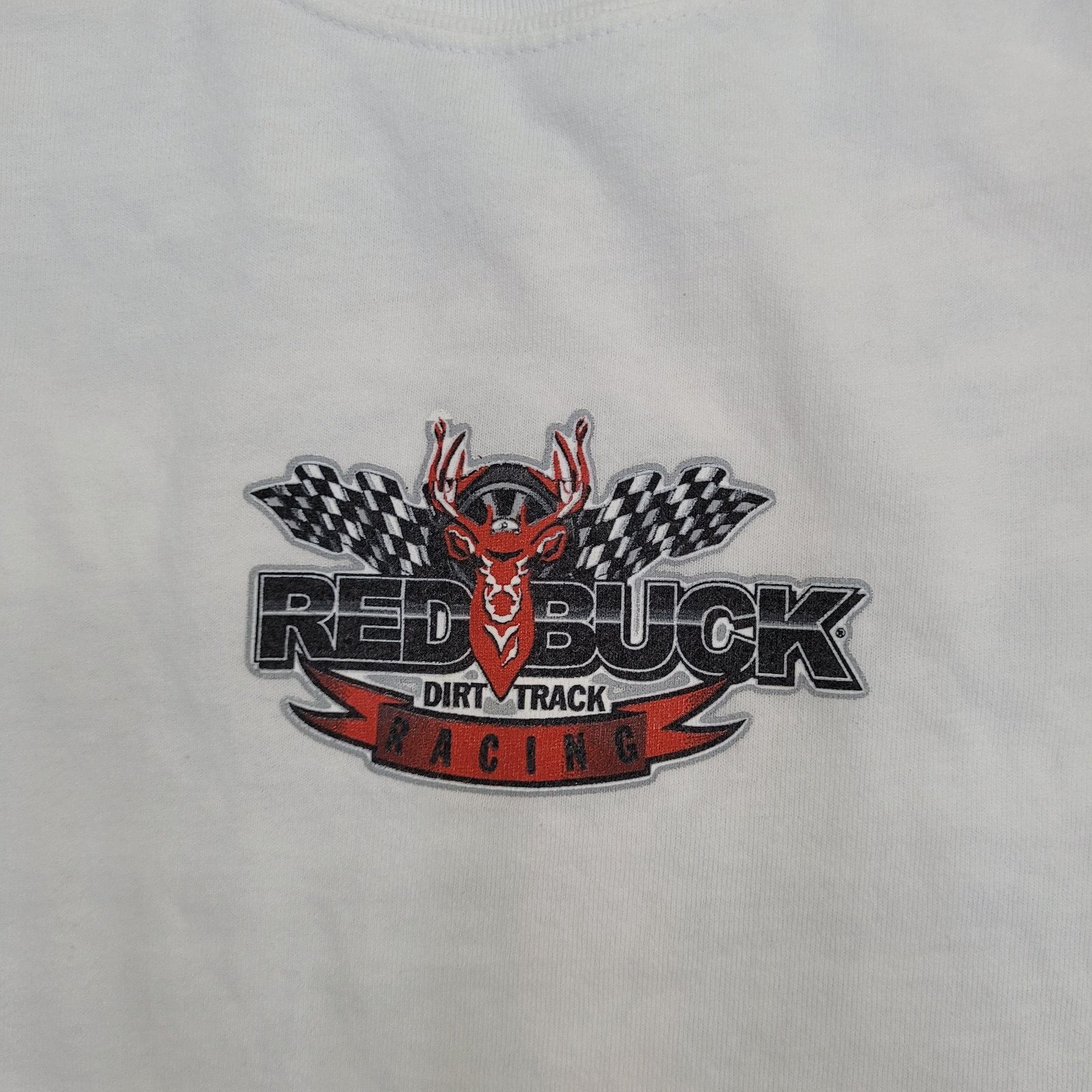 Vintage Vintage 90s Red-Buck Dirt Track Racing Shirt XL 24x27 Whtie Size US XL / EU 56 / 4 - 8 Thumbnail