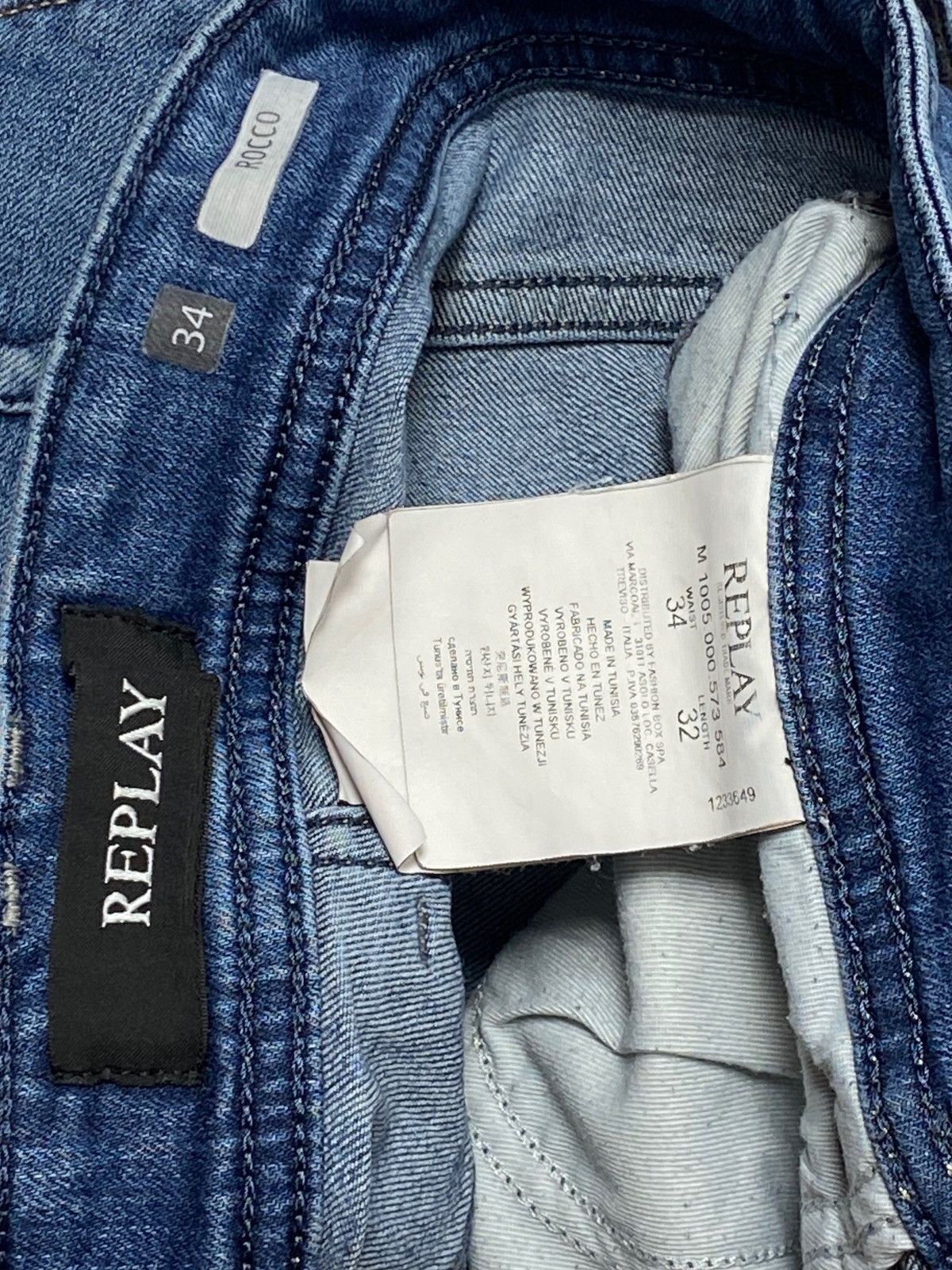 Jean Vintage REPLAY Blue Denim Jeans Size US 35 - 9 Thumbnail
