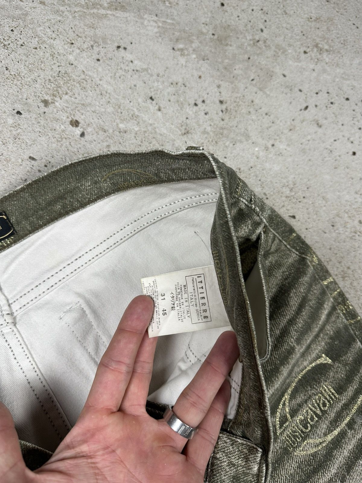 Just Cavalli Vintage 2000s Roberto Just Cavalli Monogram Flare Denim Pant Size 31" - 3 Thumbnail