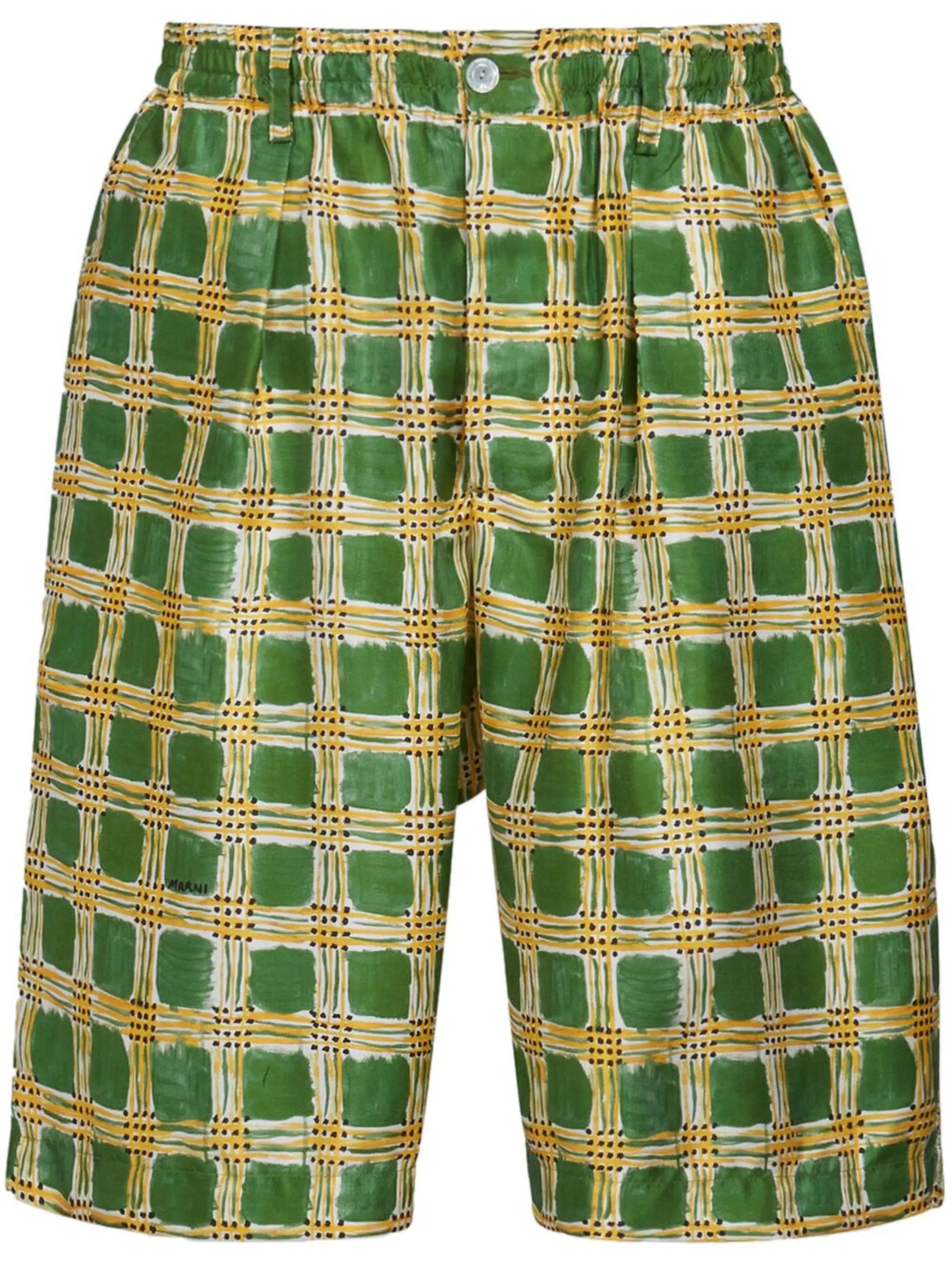 Marni o1w1db10824 Check Fields Silk Short in Multicolor Size US 34 / EU 50 - 1 Thumbnail