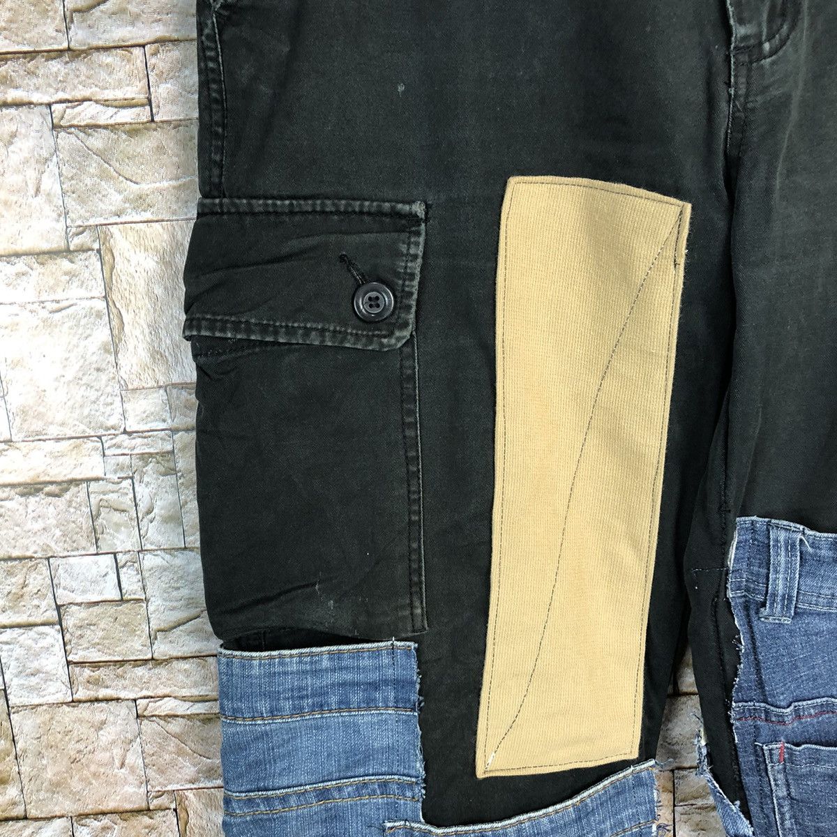 Japanese Brand Navy Produce custom patchwork Cargo Multipocket Pants #A139 Size US 34 / EU 50 - 10 Thumbnail