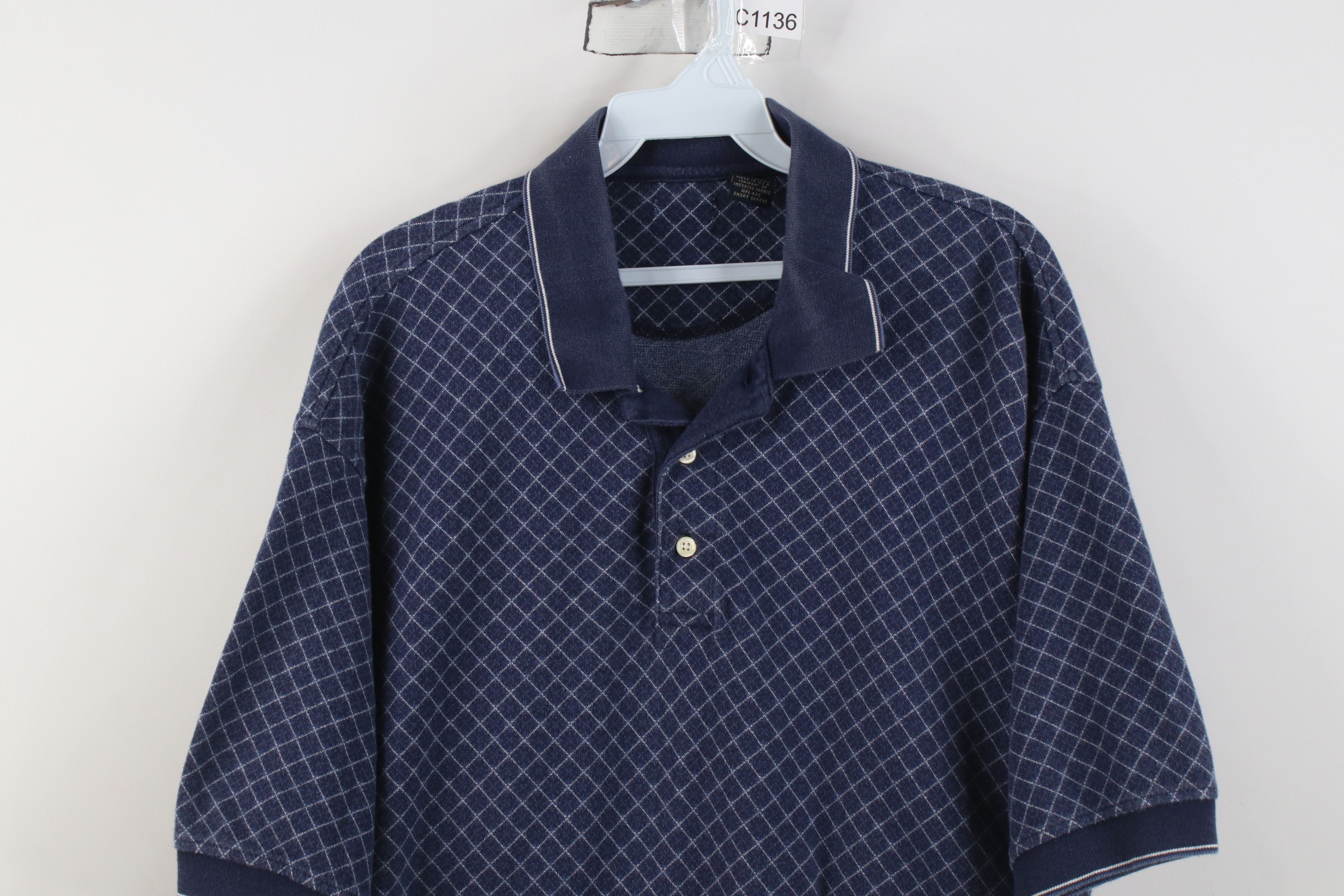 Vintage Vintage 90s Streetwear Diamond Knit Golf Polo Shirt USA Size US XL / EU 56 / 4 - 2 Thumbnail