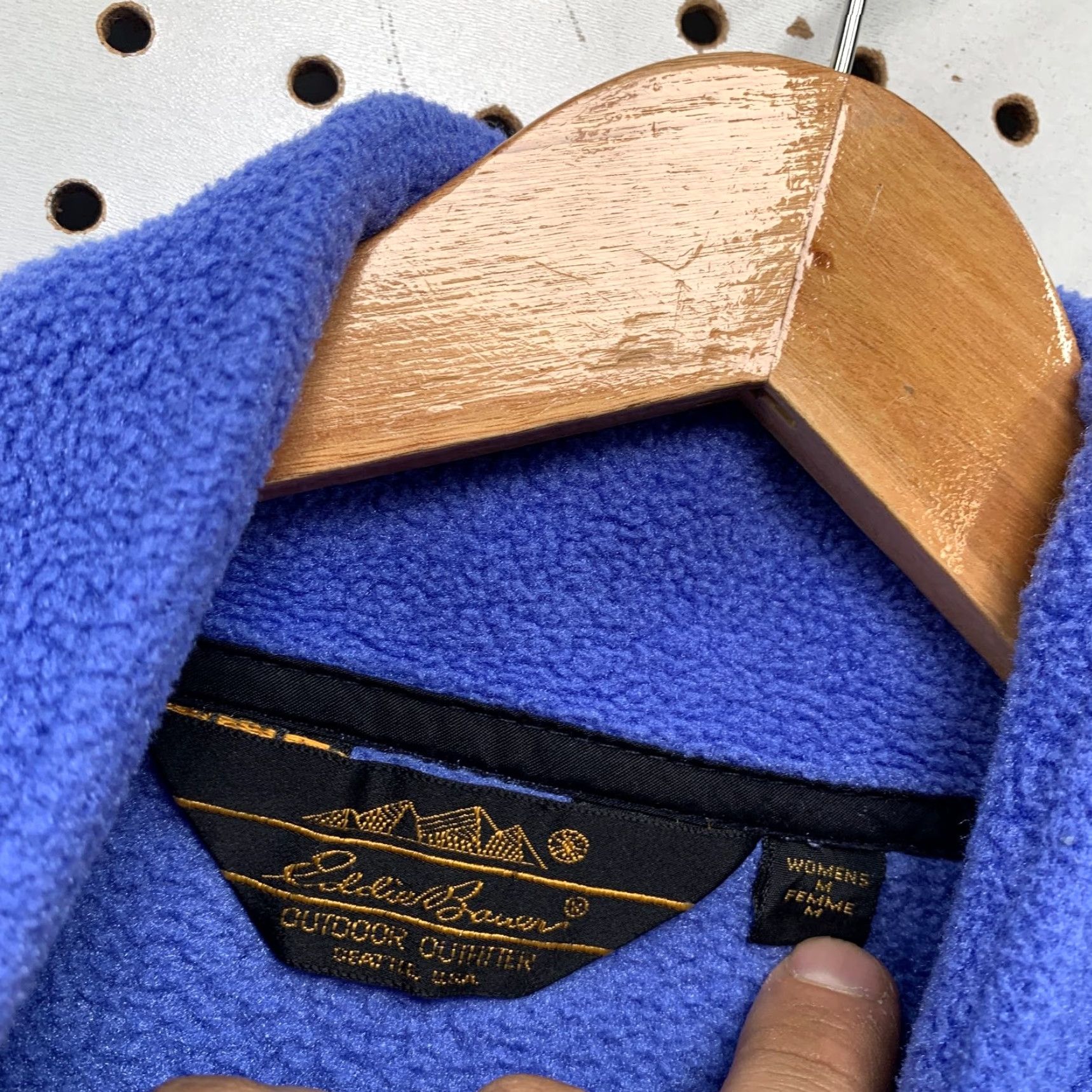 Eddie Bauer VINTAGE Eddie Bauer Fleece Jacket Womens Medium Blue Oversized Outdoor 80s Theme Mens Womens Girls Boys Size M / US 6-8 / IT 42-44 - 3 Thumbnail