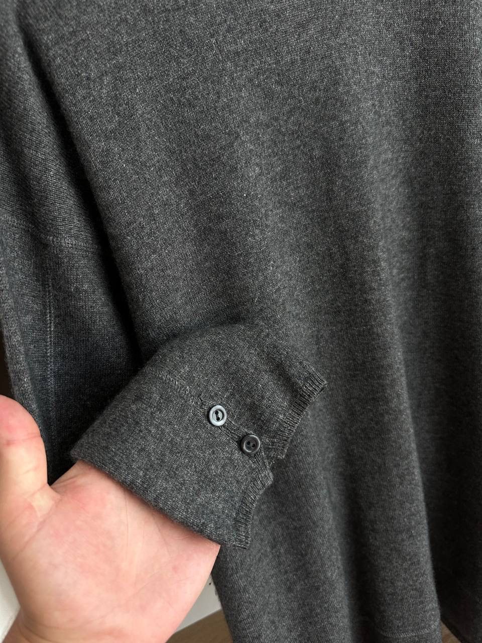 Brunello Cucinelli × Vintage Vintage Brunello Cucinelli Wool Cashmere Cardigan West Gray Size US L / EU 52-54 / 3 - 19 Thumbnail