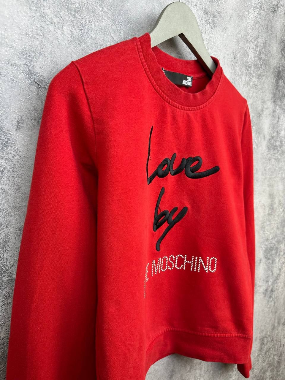 Love Moschino Love Moschino Red Crystal Logo Crew Long Sleeve Sweatshirt Size M / US 6-8 / IT 42-44 - 3 Thumbnail