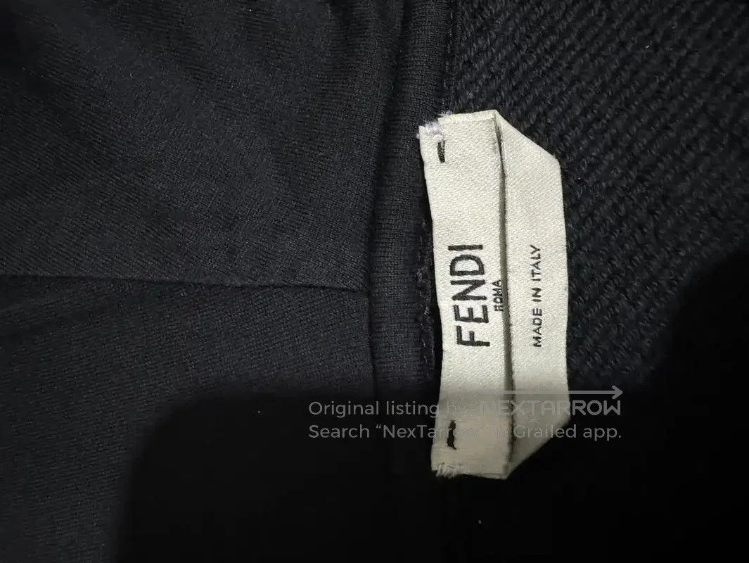 Fendi Fendi Black Cotton Logo Embroidered Hoodie . Size S / US 4 / IT 40 - 5 Thumbnail