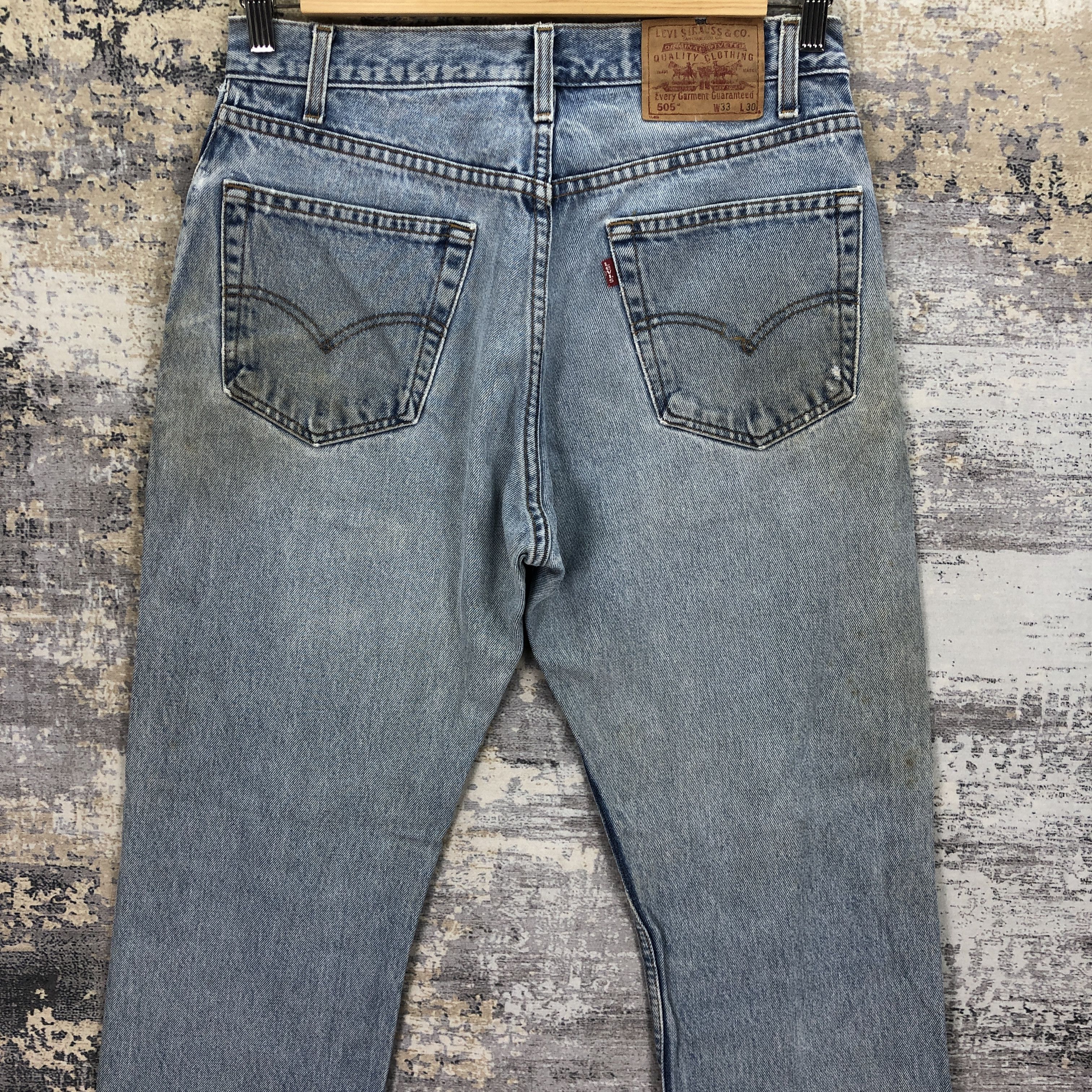 Levi's Vintage Levis 505 Distressed Jeans Levi's Faded Wash Denim Size US 30 / EU 46 - 4 Thumbnail
