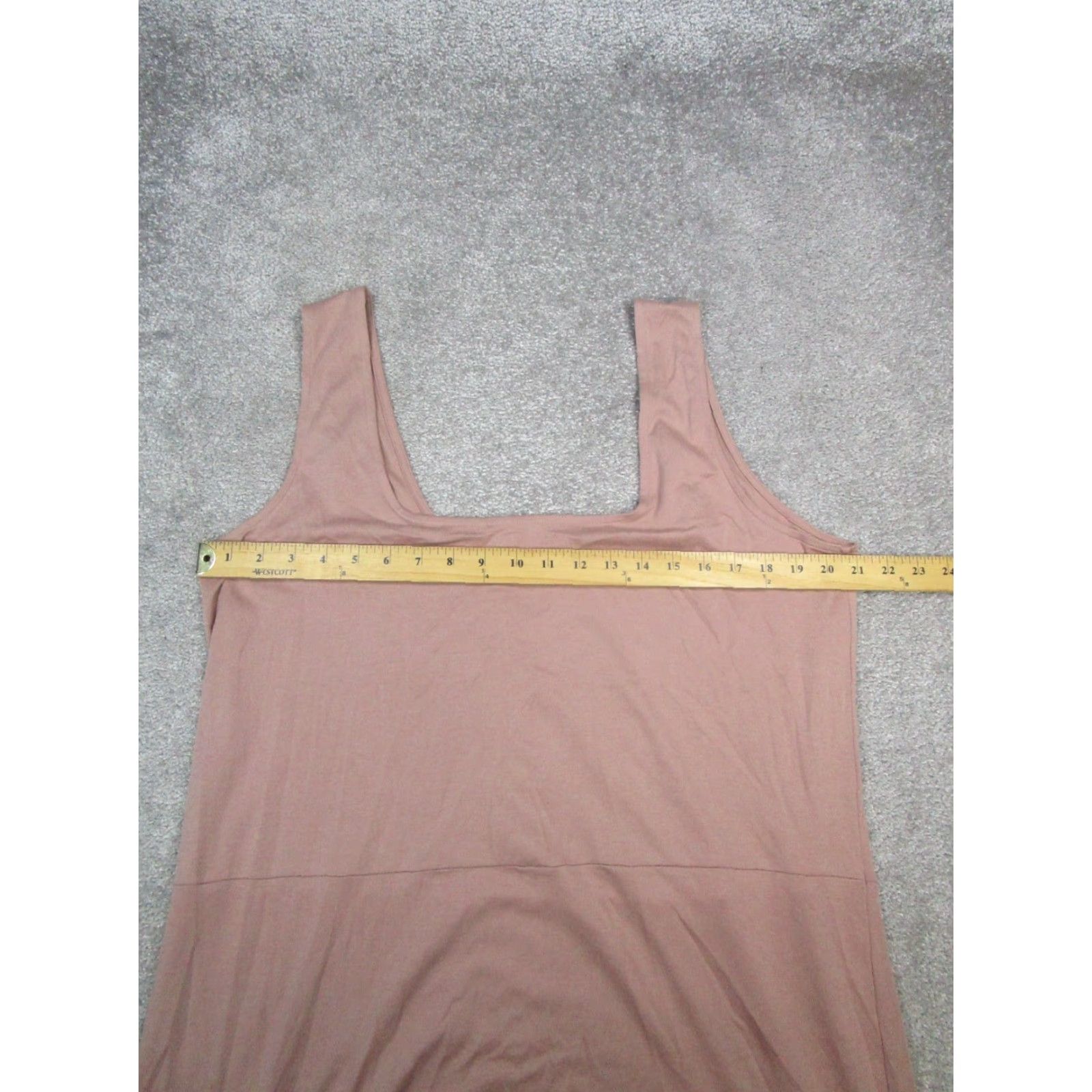Vince Vince Dress Womens XL Pink Pima Cotton Midi Square Neck Sleeveless A-Line Casual Shift Shirt Dress Size XL / US 12-14 / IT 48-50 - 6 Thumbnail