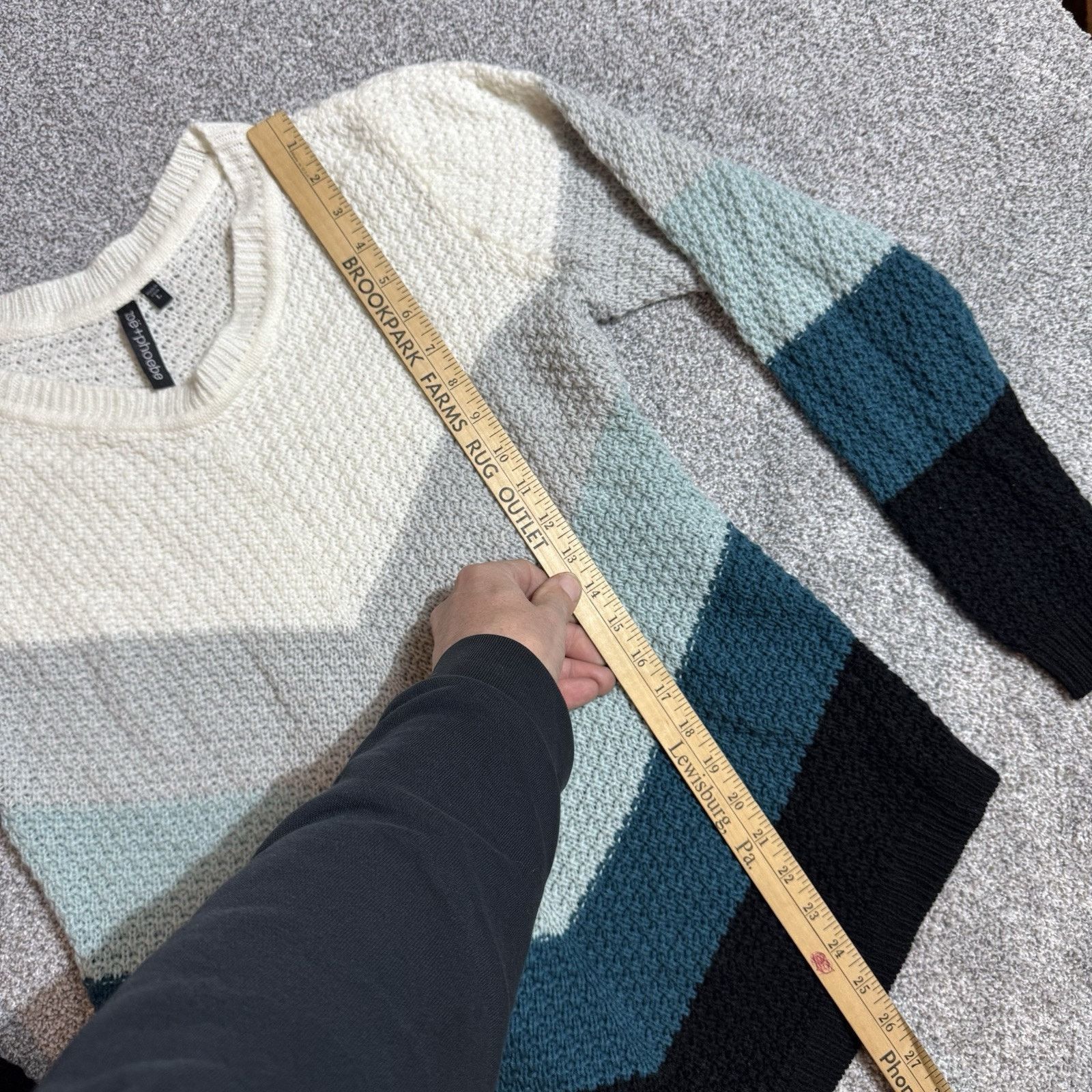 Other Lagenlook Boho Sweater Women Large Chevron Grandpacore Retro Size L / US 10 / IT 46 - 2 Thumbnail