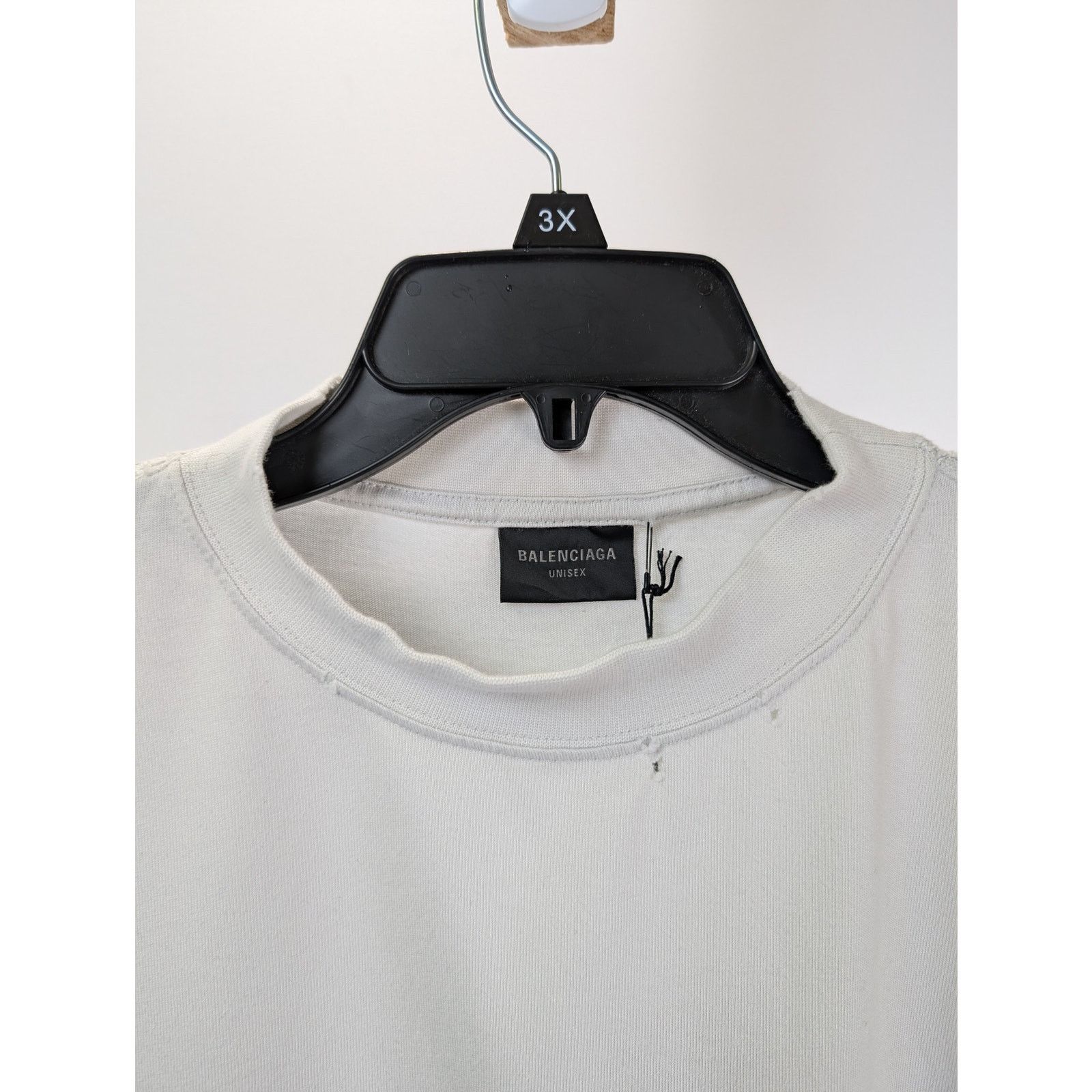 Balenciaga o1rshd1 Short Sleeve Cropped T-Shirt in White Size US L / EU 52-54 / 3 - 6 Thumbnail