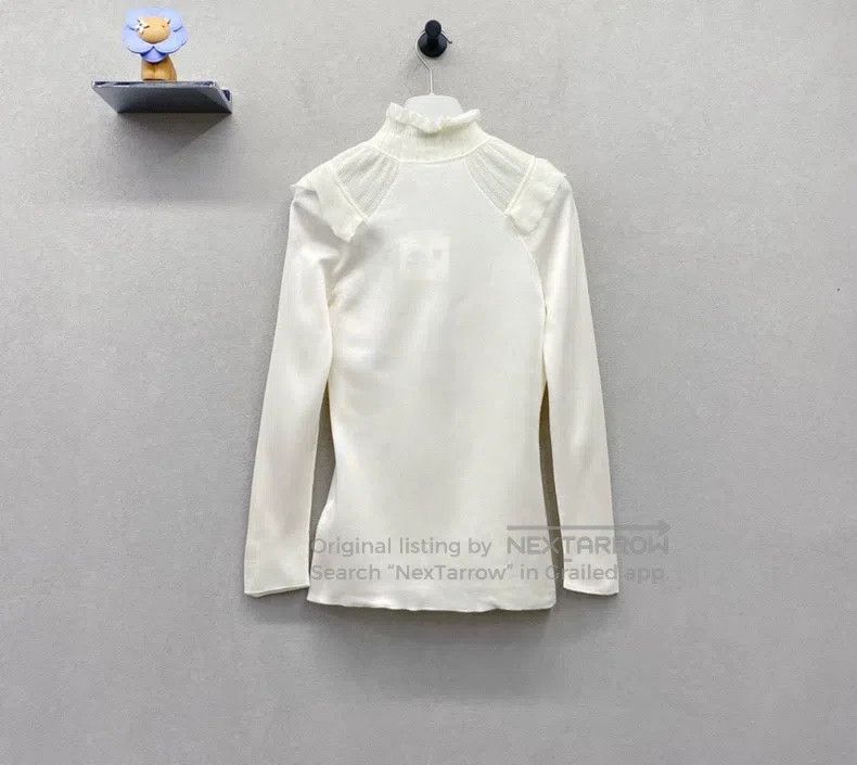 Hermes Hermes Beige frill knitted sweater Size XS / US 0-2 / IT 36-38 - 3 Thumbnail