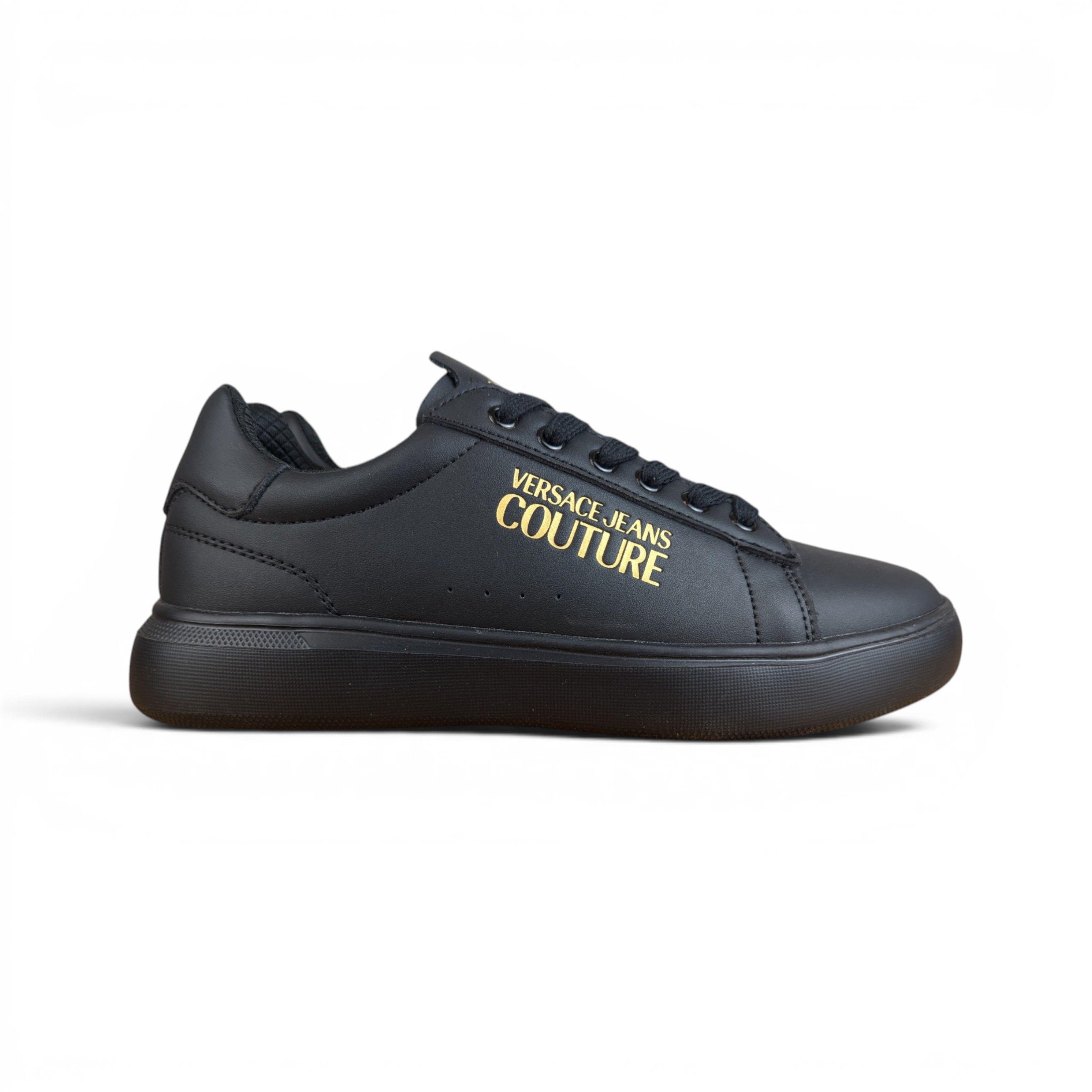 Versace Jeans Couture VERSACE JEANS COUTURE ALL BLACK SNEAKERS WITH LOGO Size US 7 / IT 37 - 4 Thumbnail