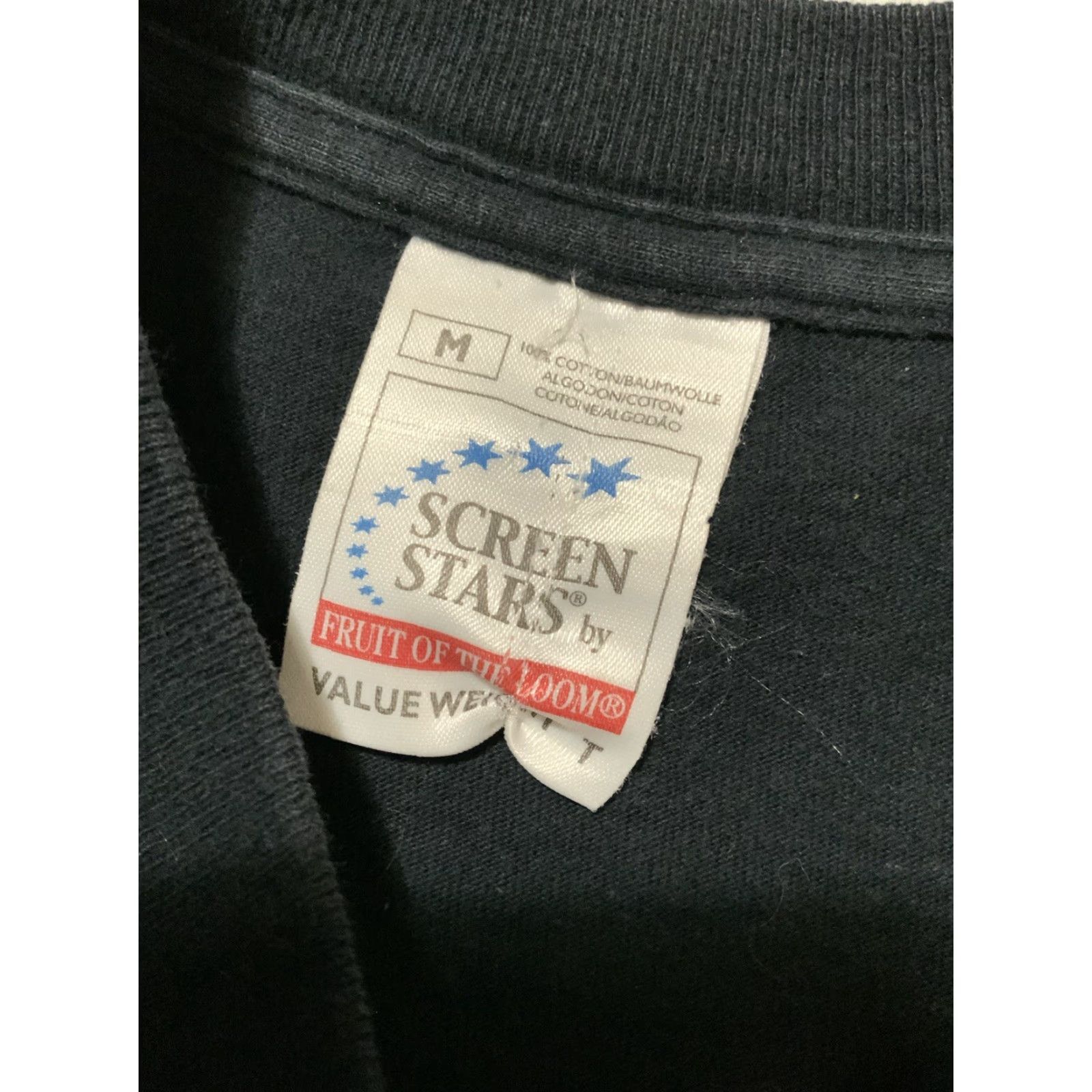 Fruit Of The Loom VINTAGE 2000 Y2K Screen Stars Jebiga F**k It Slovenian Movie Black T-Shirt Sz. M Mens Regular Size Black T-Shirt Stars 2000s Size US M / EU 48-50 / 2 - 6 Thumbnail