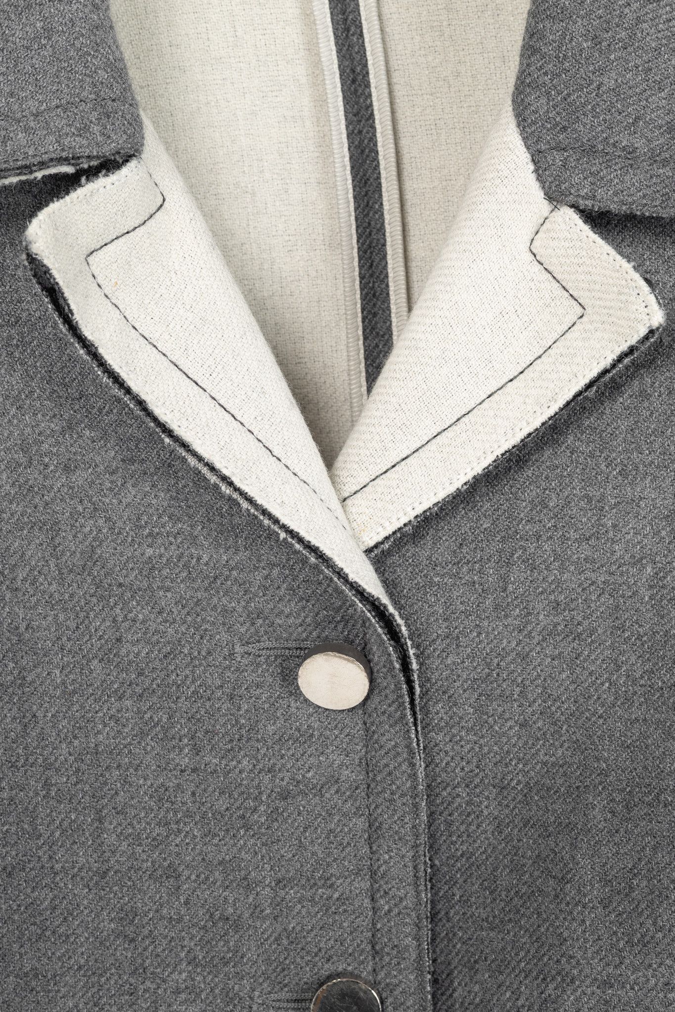 Prada Prada Grey Wool Raw-Edge Tailored Jacket Size M / US 6-8 / IT 42-44 - 8 Thumbnail