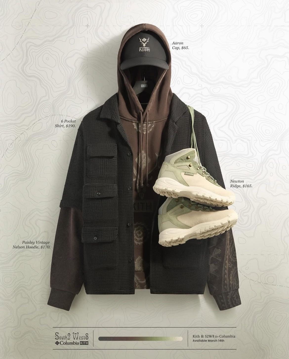 Columbia × Kith South2 West8 Paisley Nelson Hoodie Kindling Mocha Laser DTG Size US XL / EU 56 / 4 - 8 Thumbnail