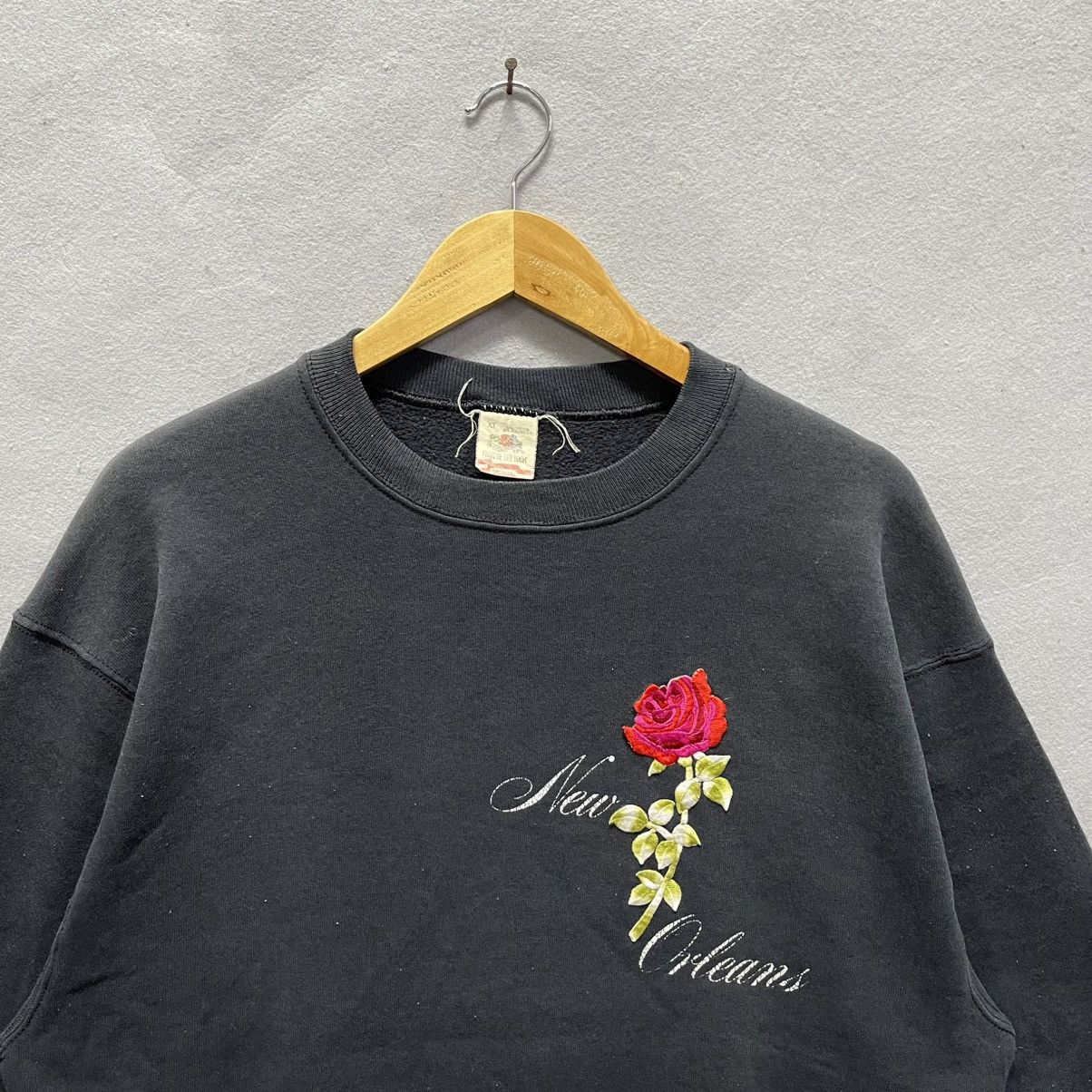 Fruit Of The Loom Vintage Fruit of the Loom “New Orleans” Rose Sweatshirt Size L / US 10 / IT 46 - 2 Thumbnail