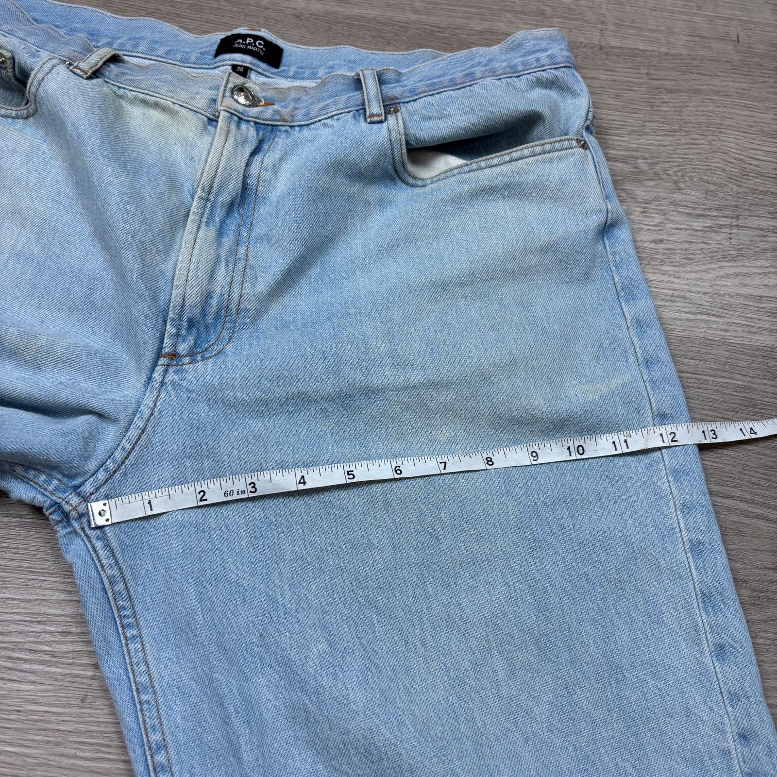 A.P.C. A.P.C. Jean Martin High Rise Wide Taper Leg Jeans Mens 36x30 Size US 36 / EU 52 - 6 Thumbnail