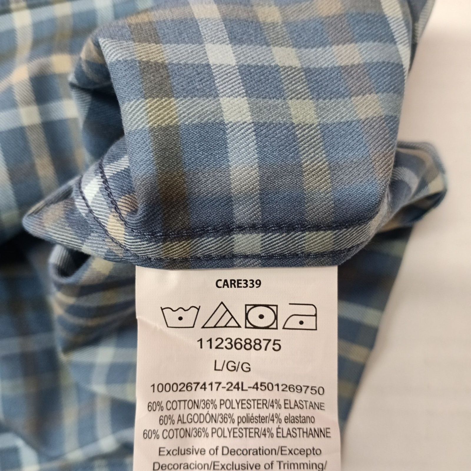 Wrangler Wrangler Shirt Men's L Blue Plaid Convertible Sleeves Size US L / EU 52-54 / 3 - 9 Thumbnail
