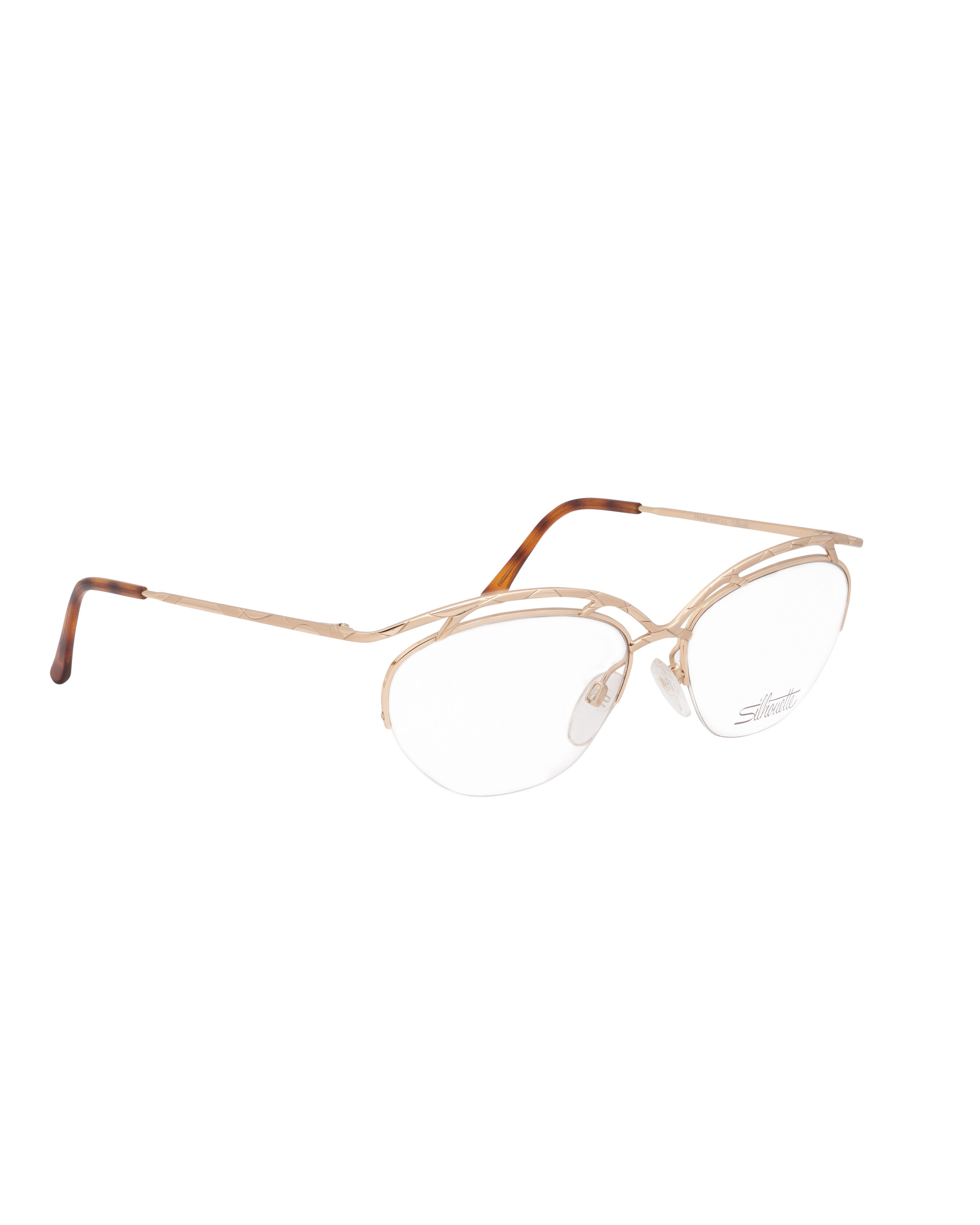 Silhouette Silhouette '90s Gold Half-Rim Round Glasses Size ONE SIZE - 3 Thumbnail