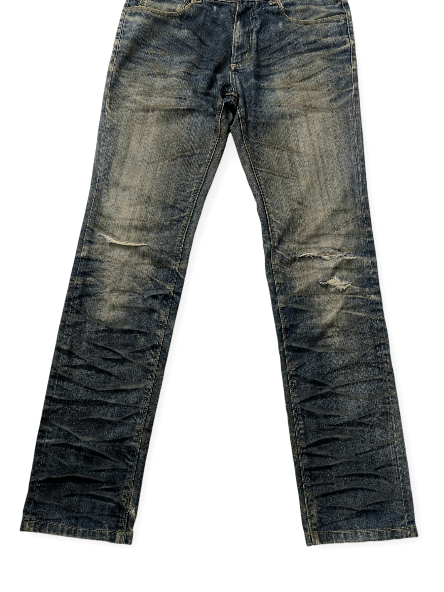 Japanese Brand × semanticdesign Semantic Design Whiskers Distressed Denim Size US 32 / EU 48 - 5 Thumbnail