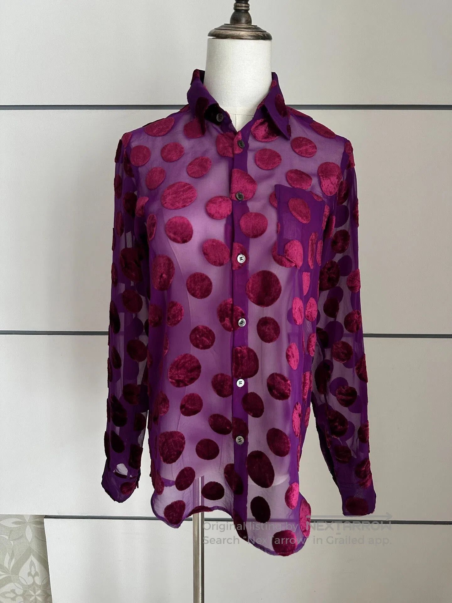 Junya Watanabe Junya Watanabe Velvet Polka Dot Shirt. Size S / US 4 / IT 40 - 2 Thumbnail
