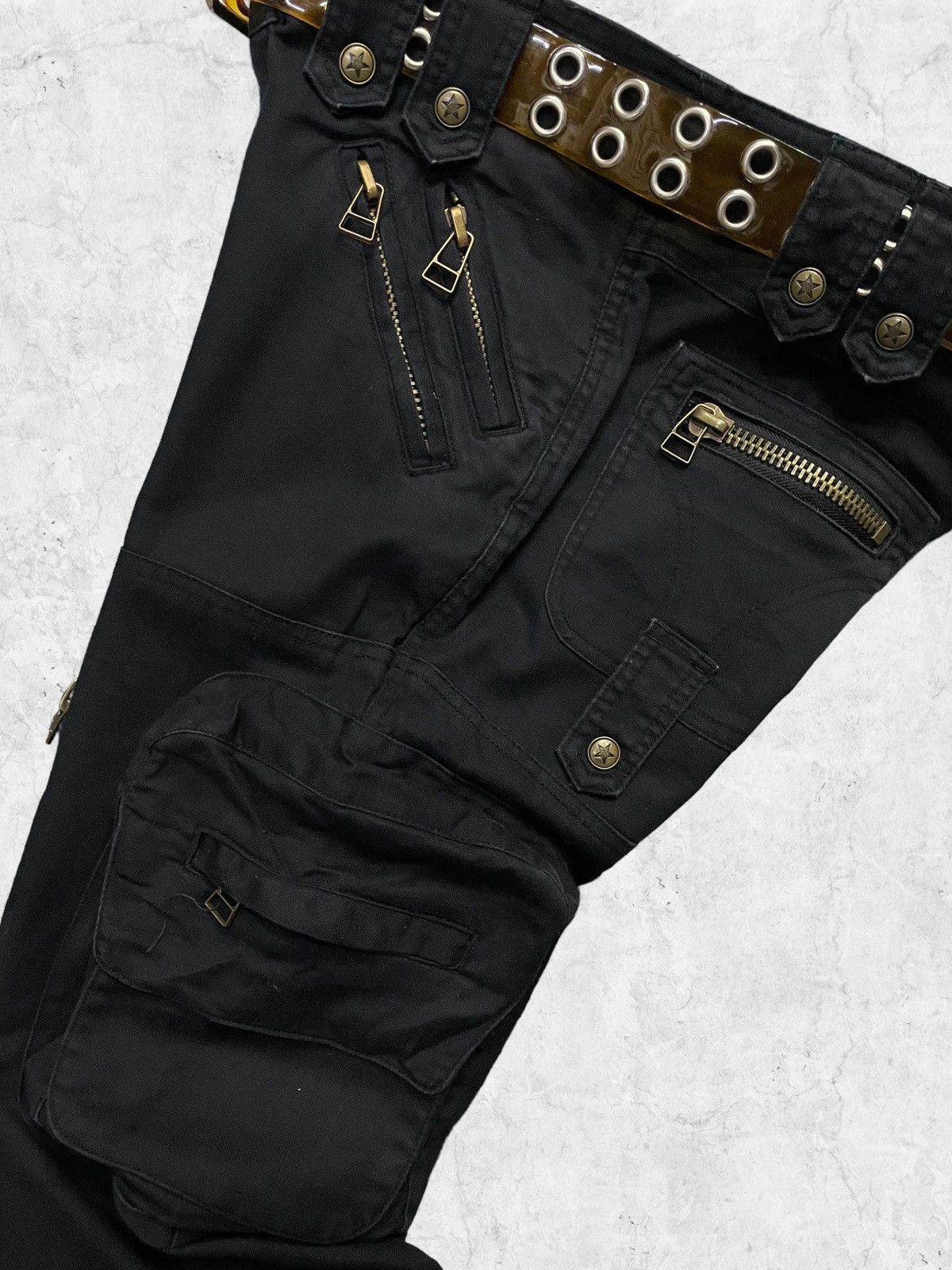 Japanese Brand × Vintage Hidef Japan Gas Mask Multi Pocket Cargo Pants & Rivet Belt Size US 32 / EU 48 - 12 Thumbnail