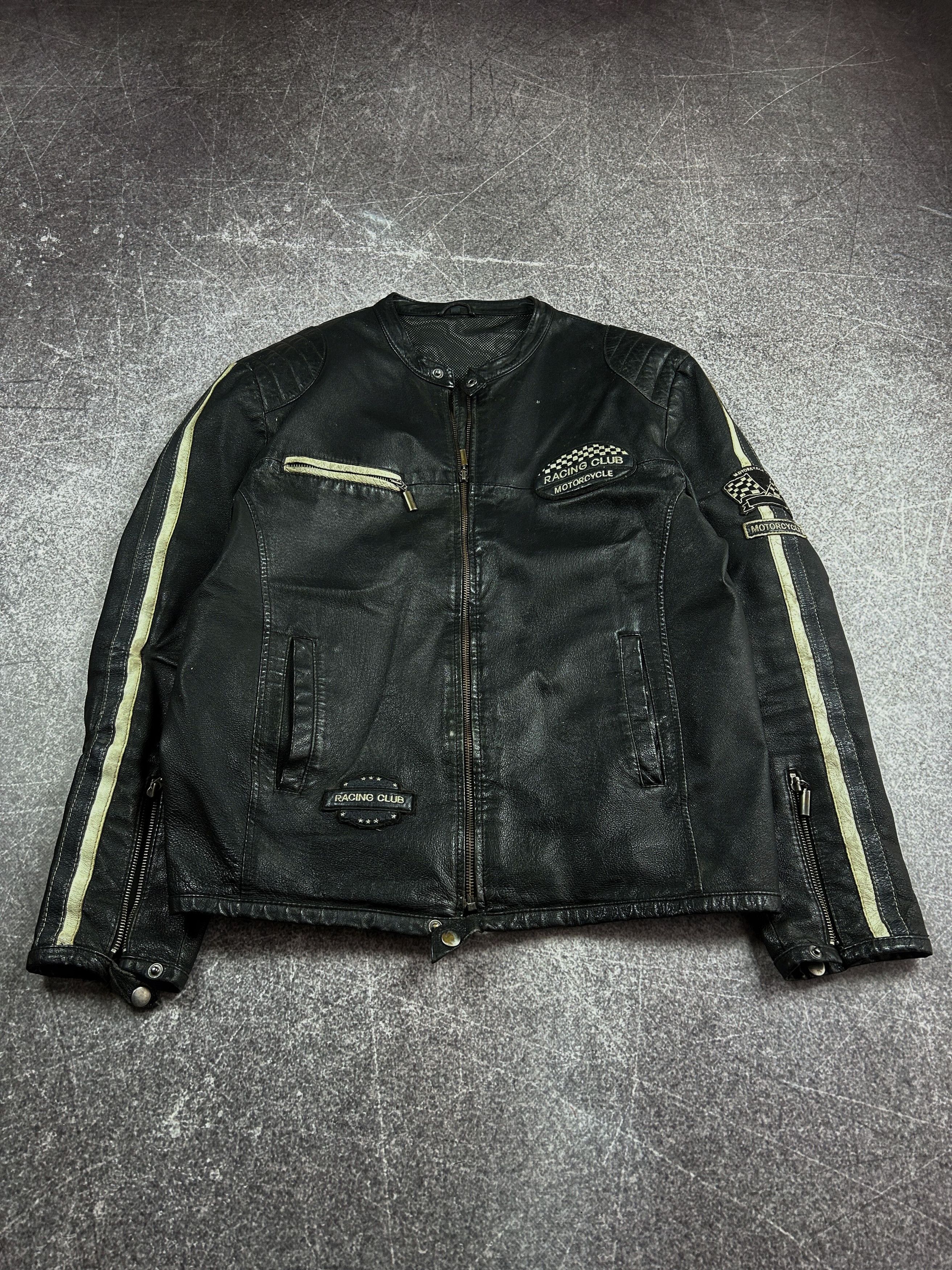 Designer VINTAGE MARLBORO FERRARI STYLE LEATHER RACING LEATHER JACKET Size US M / EU 48-50 / 2 - 3 Thumbnail