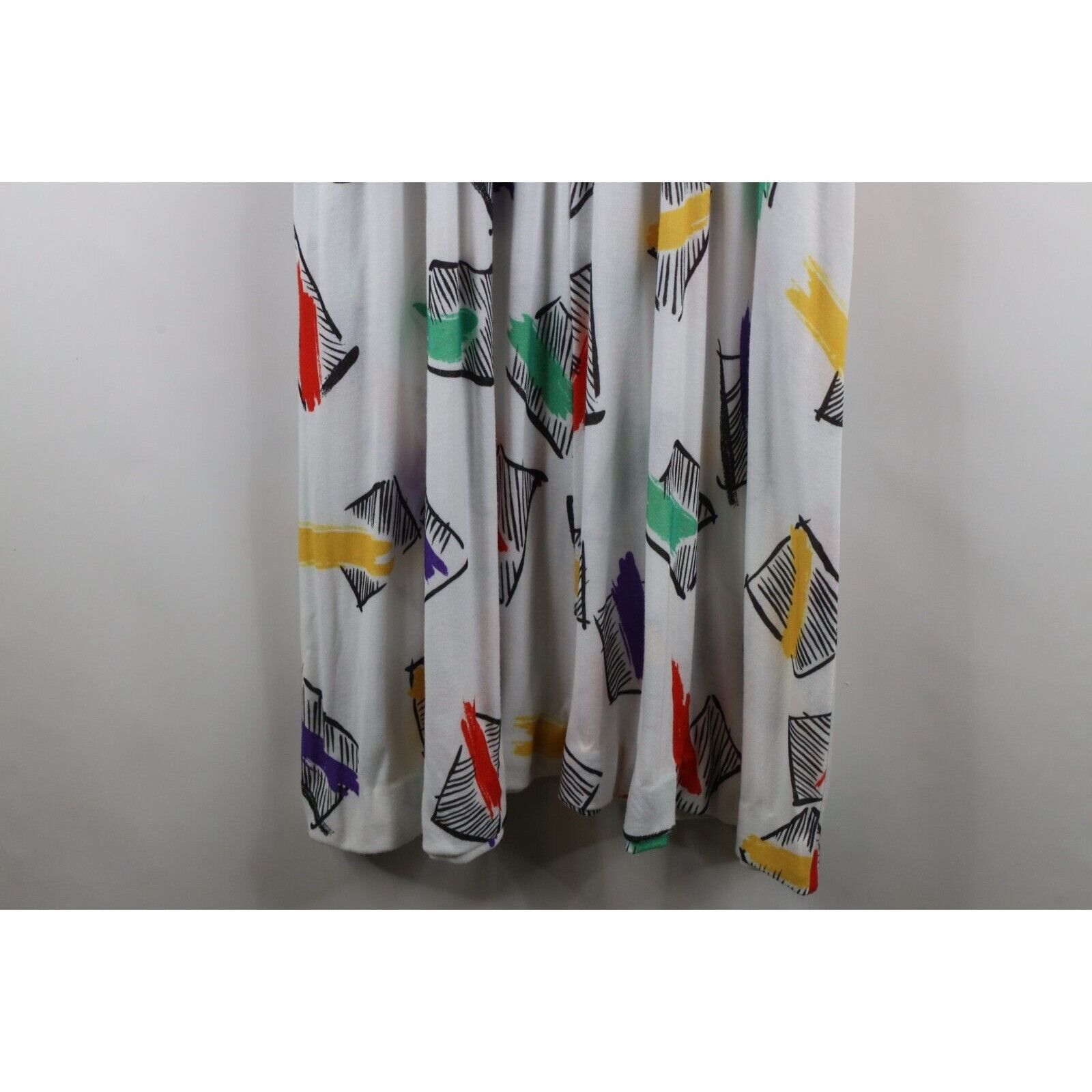 Vintage Vintage 80s Art Deco Distressed Rainbow Geometric Dress Size XXL / US 16-18 / IT 52-54 - 13 Thumbnail