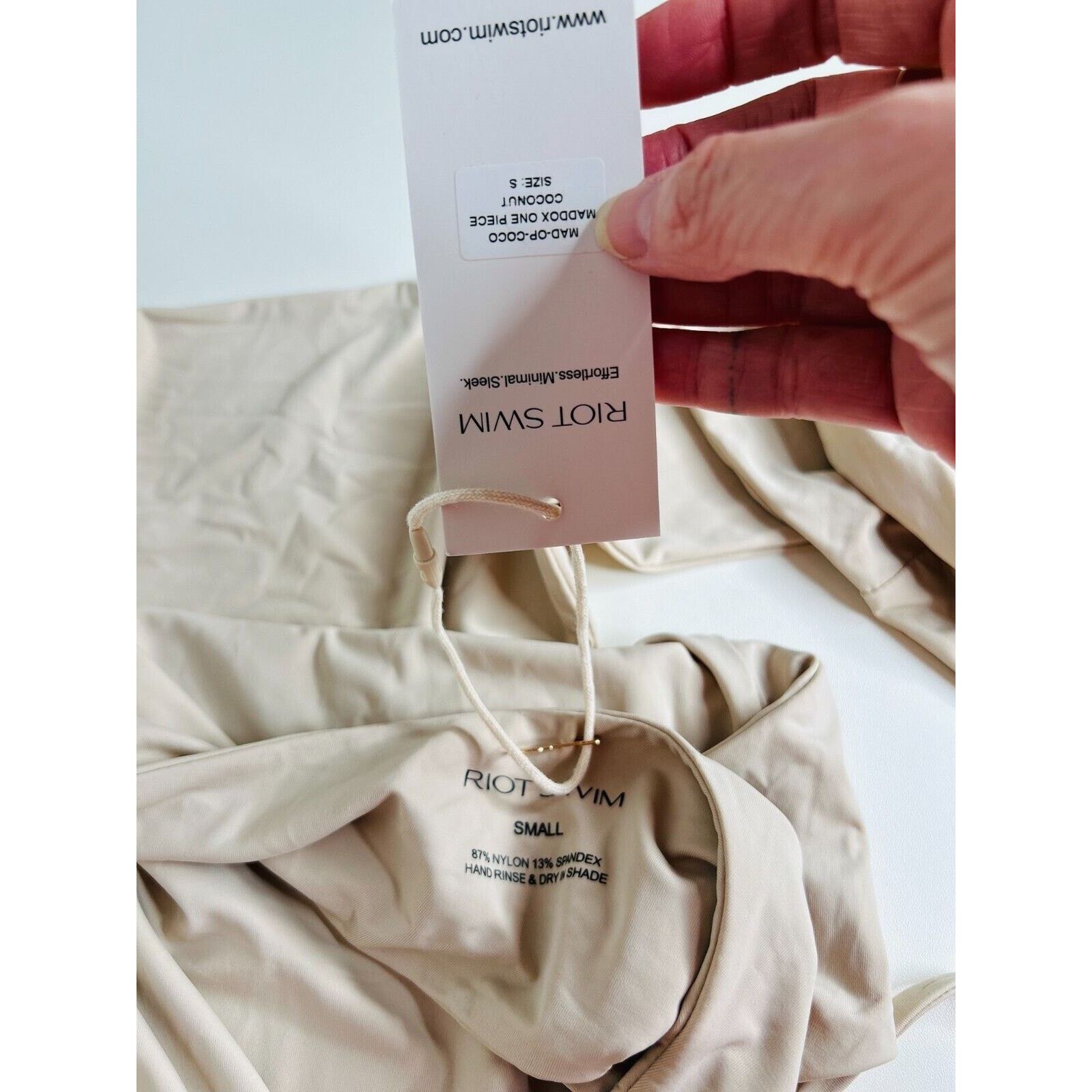 Other NWT Riot Swim Coconut Maddox 1-Shoulder Tie High Leg Suit SM Size S / US 4 / IT 40 - 5 Thumbnail