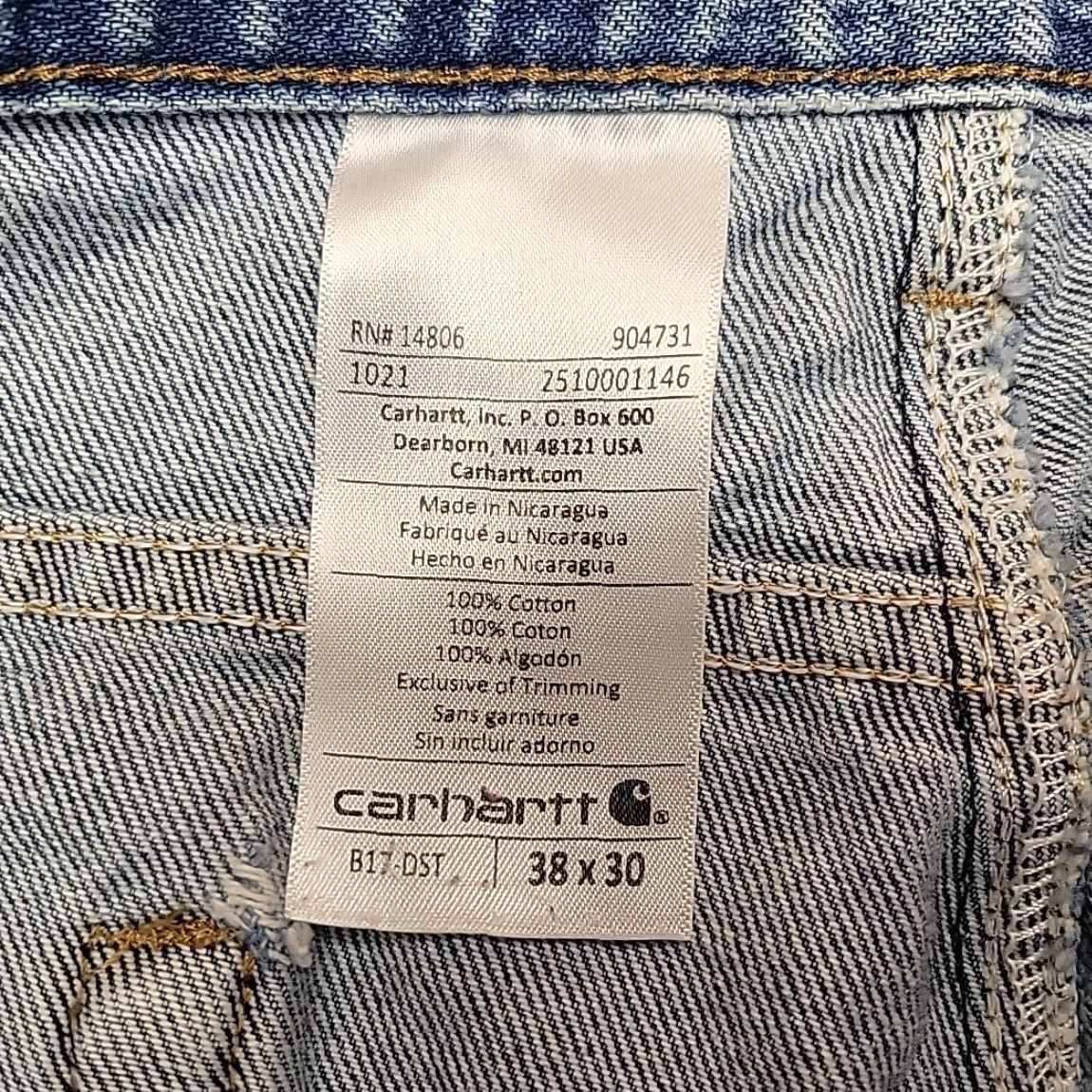 Carhartt VINTAGE Carhartt Jeans Men 38x30 Blue Denim Relaxed Fit Faded Work Casual B17 Size US 38 / EU 54 - 5 Thumbnail