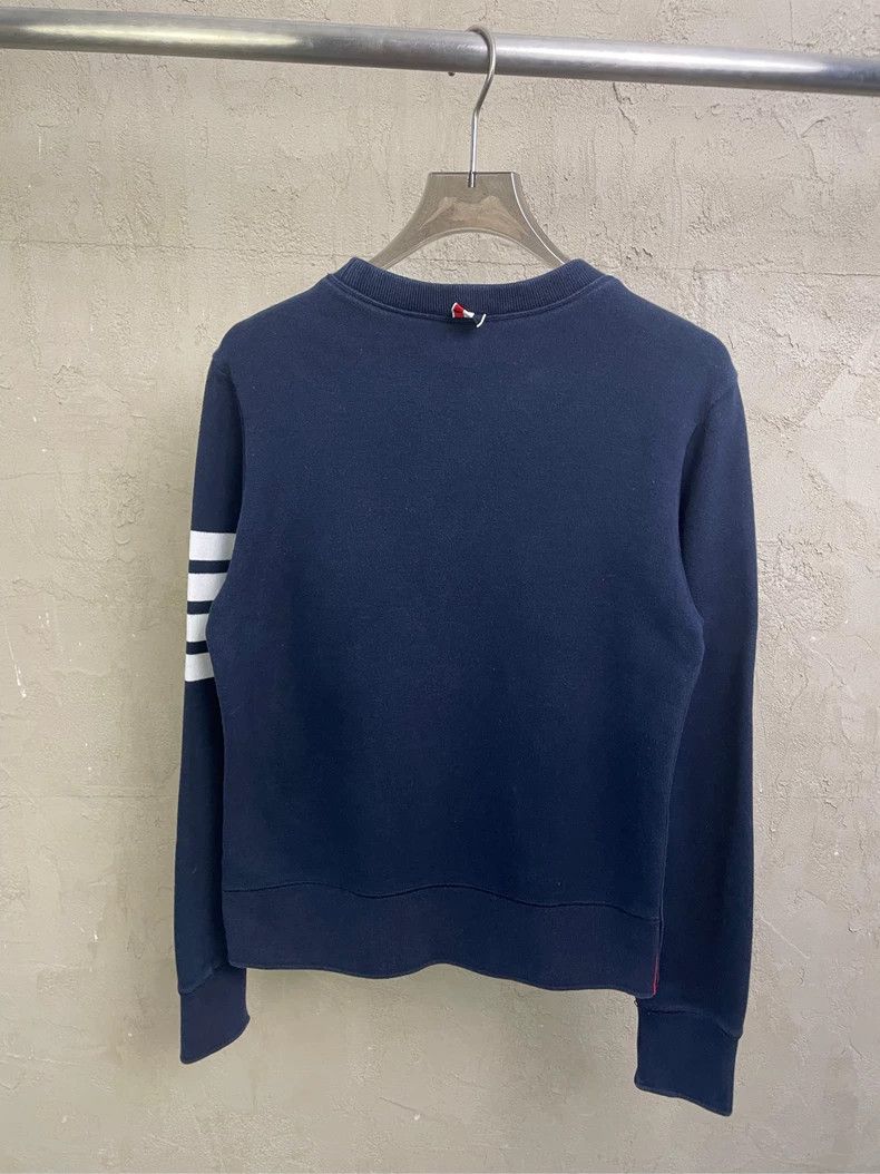Thom Browne Thom browne Dark blue four-striped round-neck sweatshirt 25 Size US XS / EU 42 / 0 - 2 Thumbnail