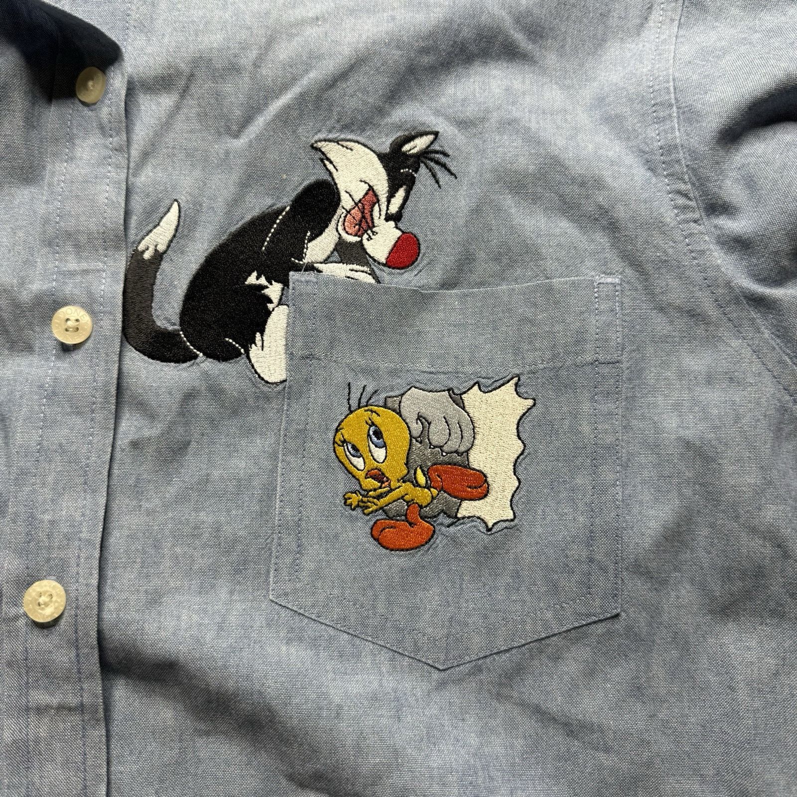 Warner Bros Vintage Looney Tunes Warner Bros Studio Shirt Blue Shirt XS Size US L / EU 52-54 / 3 - 4 Thumbnail