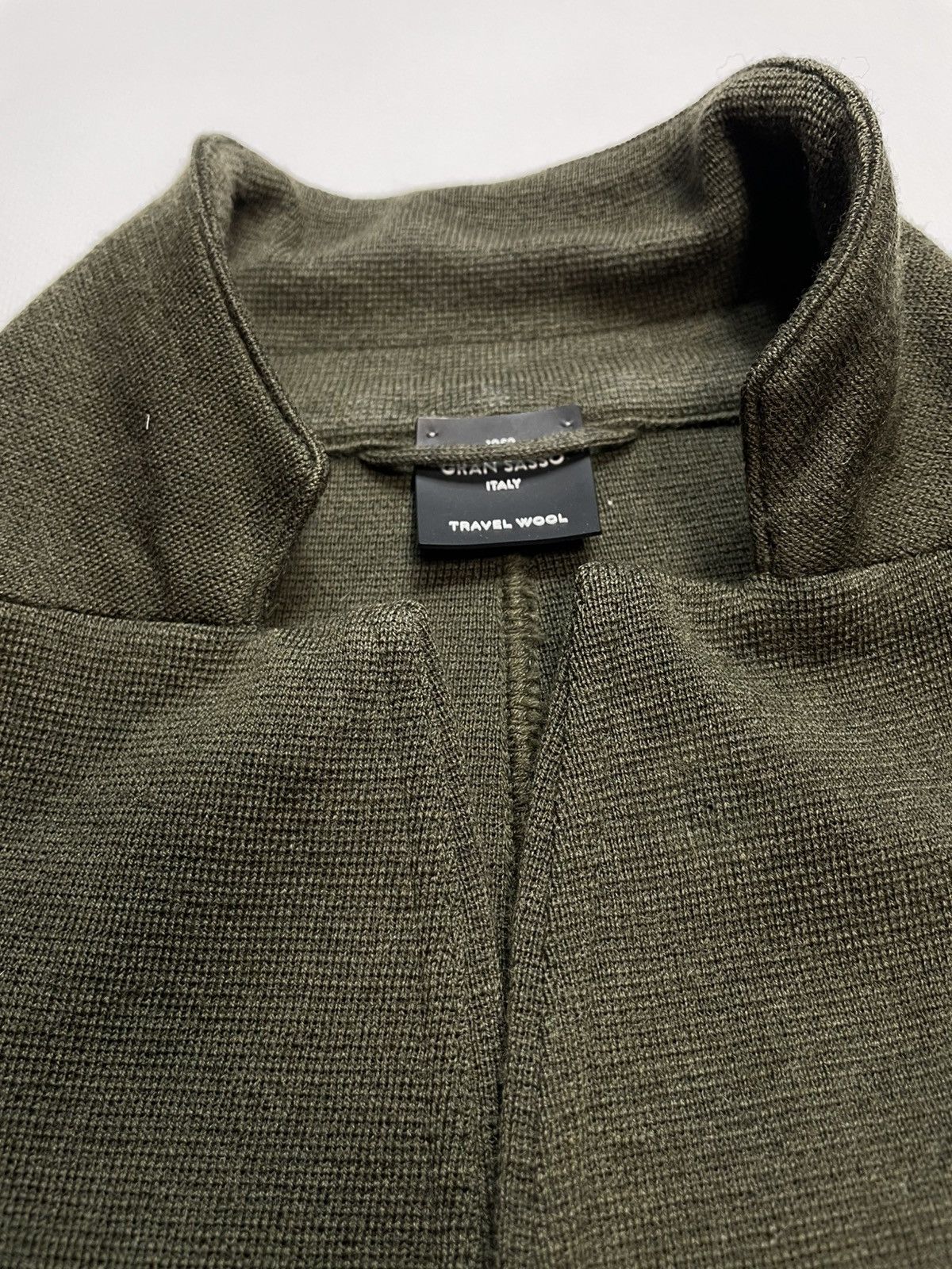 Gran Sasso Gran Sasso Olive Green Travel Virgin Wool Blazer Size 50 Size 50S - 7 Thumbnail