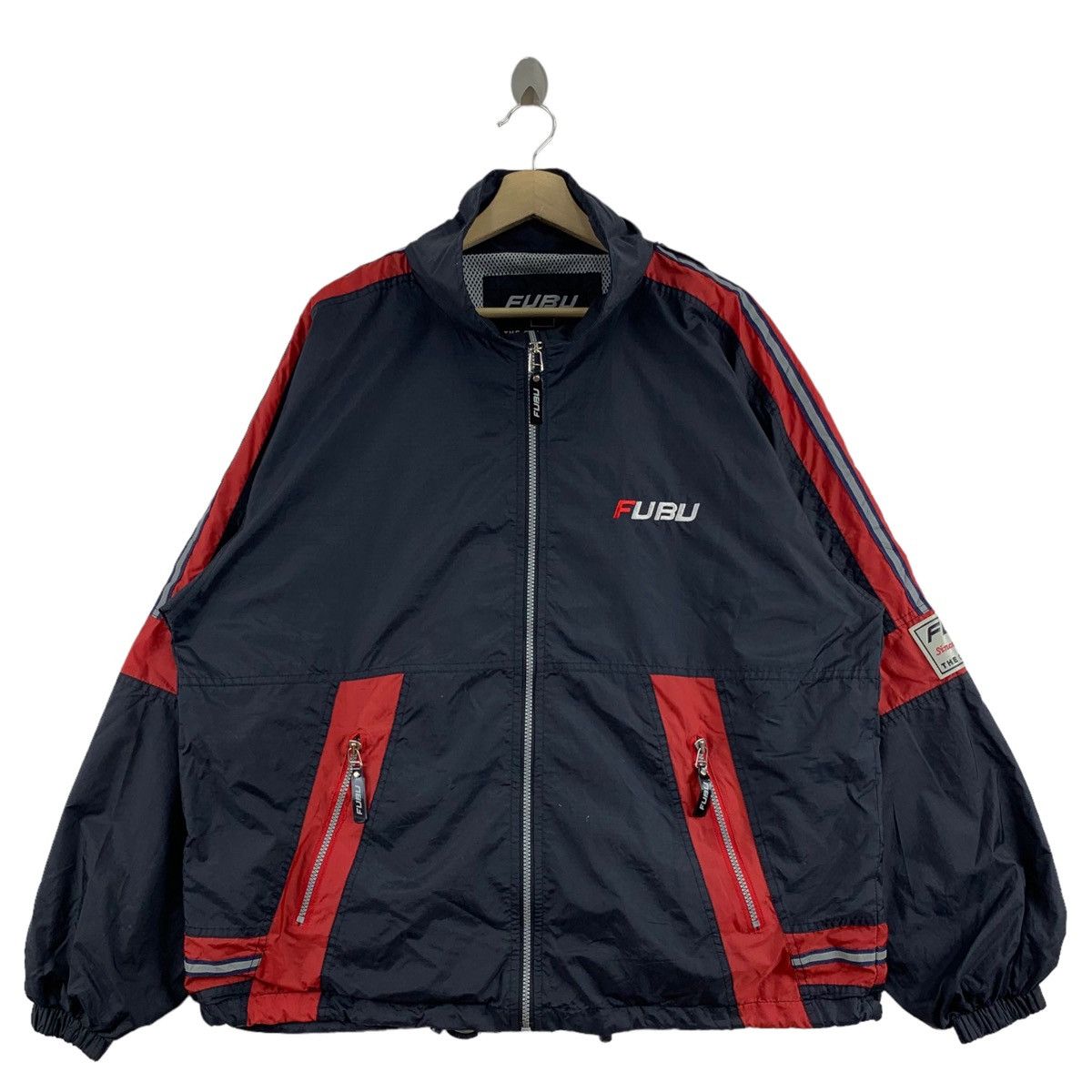 Fubu FUBU THE COLLECTION Japanese Brand Rap Black Windbreaker Size US XXL / EU 58 / 5 - 4 Thumbnail