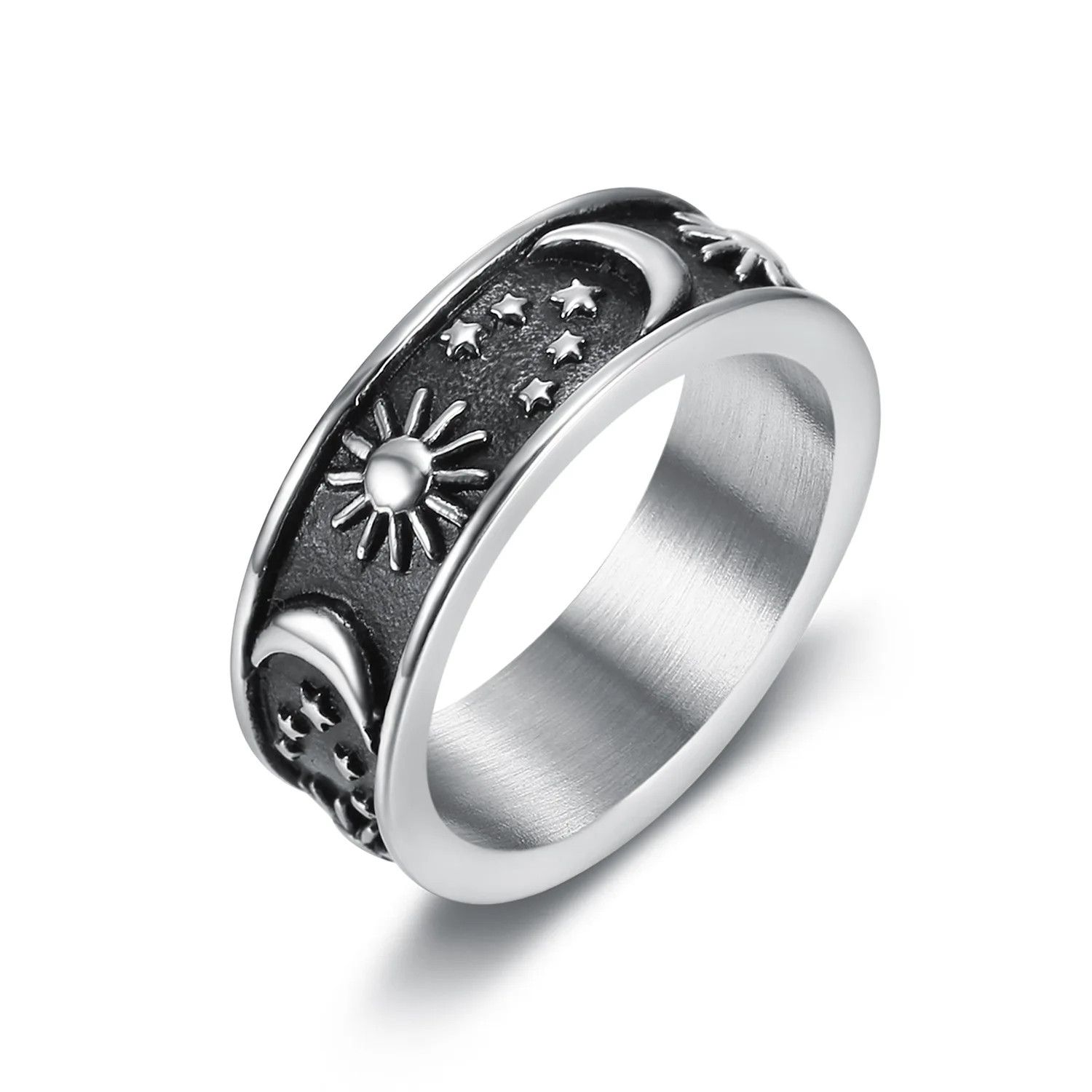 Jewelry × Vintage Vintage Moon Stars Ring Size ONE SIZE - 1 Thumbnail