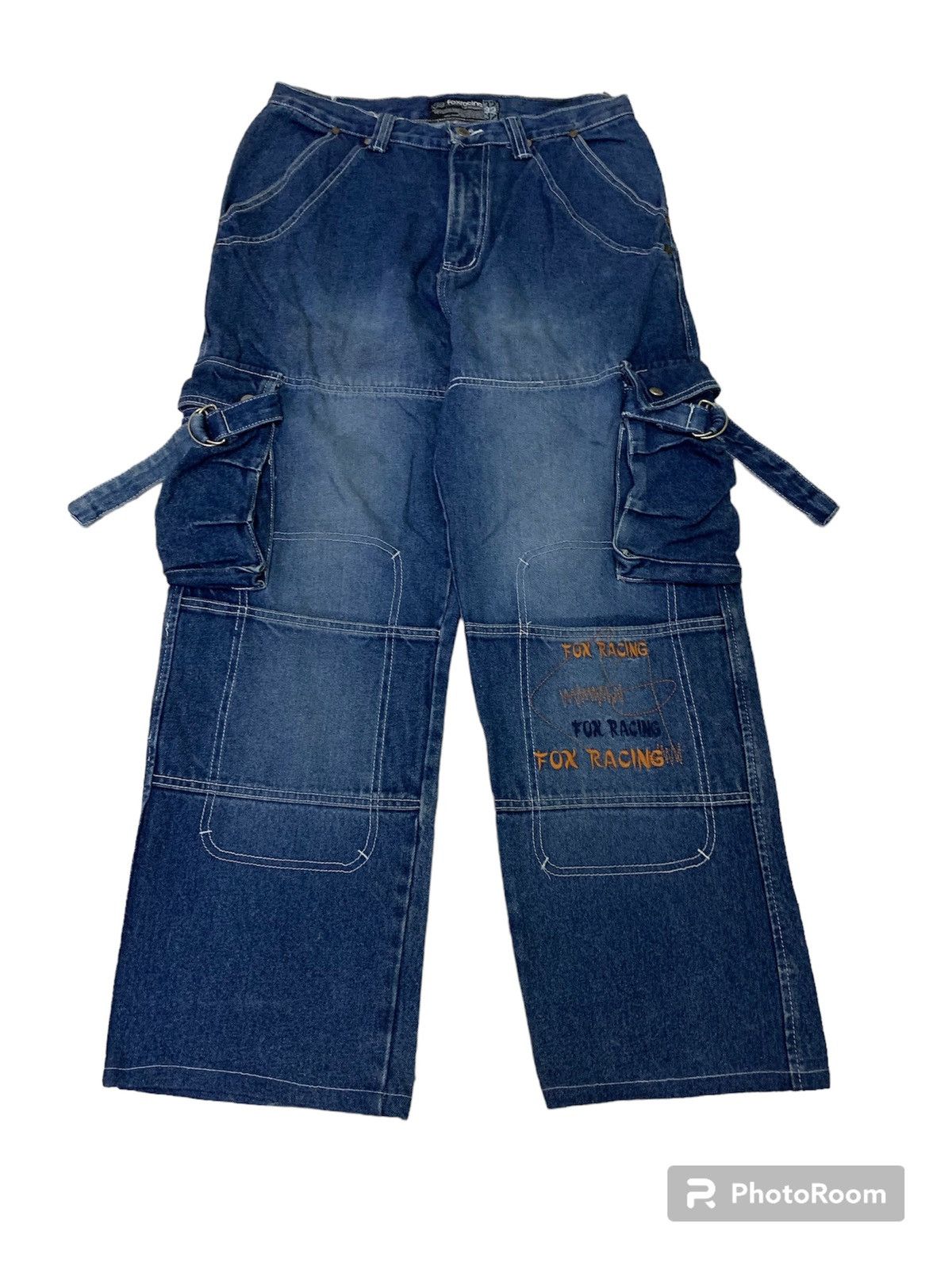 Cargo Jeans A Fox Jeans Baggy Cargo Jeans Medium Wash FINAL SALE