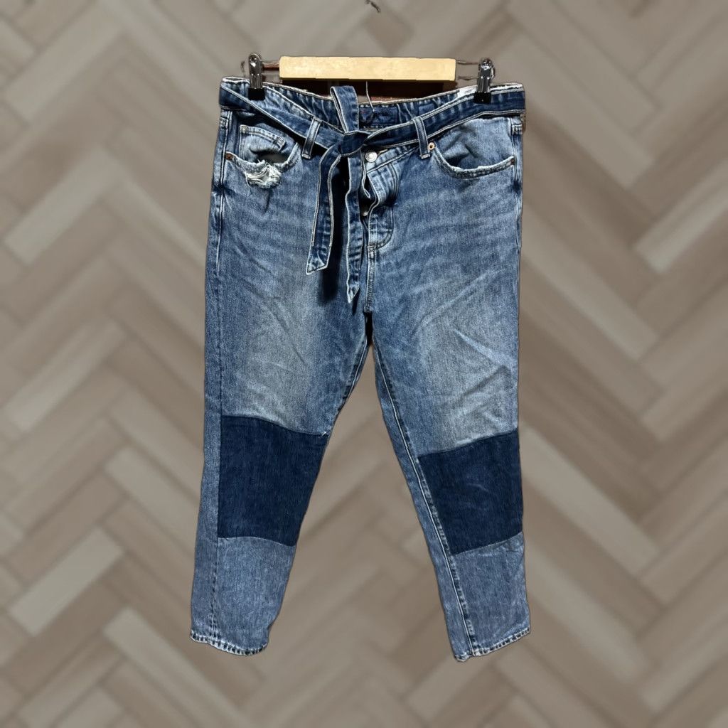 Lucky Brand Lucky Brand Sienna Slim Boyfriend Jeans Patchwork Distressed Medium Blue 29 Regular Women Jeans N/A Size 29" - 1 Thumbnail