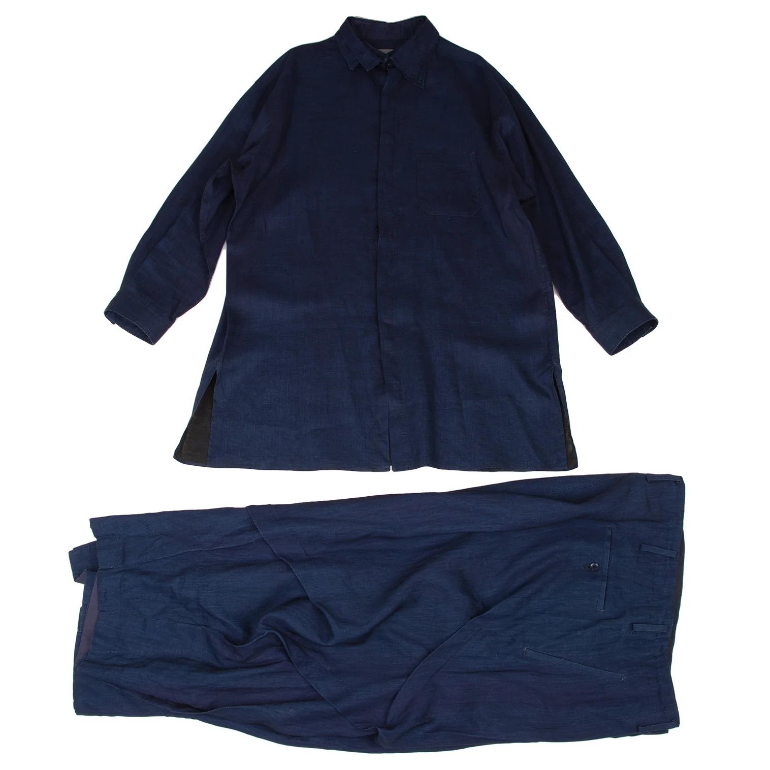 Yohji Yamamoto Indigo Linen Set-Up Blue 3