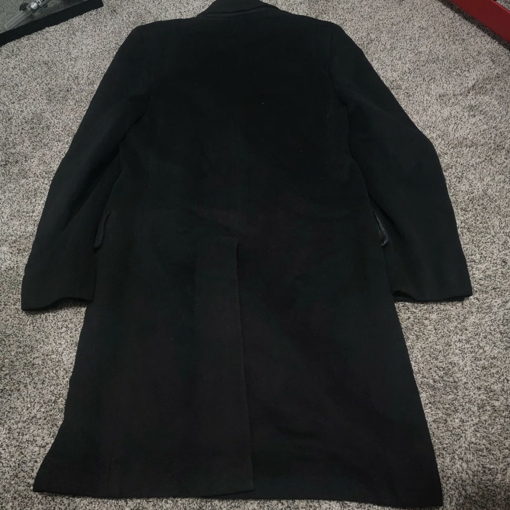 Hart Schaffner Marx VINTAGE Hart Schaffner Marx Coat Trench Black 100% Cashmere L Men Long Overcoat Insulated Lined Pockets USA Size US L / EU 52-54 / 3 - 2 Thumbnail