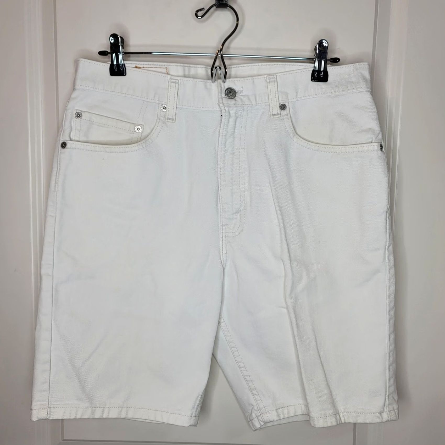 Levi's VINTAGE Levi's Shorts 34 White Denim 5-Pocket 505 Regular Fit Bermuda Casual USA Mens Size US 34 / EU 50 - 3 Thumbnail