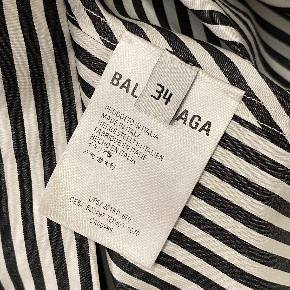 Balenciaga Balenciaga - Logo Striped Poplin Shirt Size XXS / US 00 / IT 34 - 12 Thumbnail