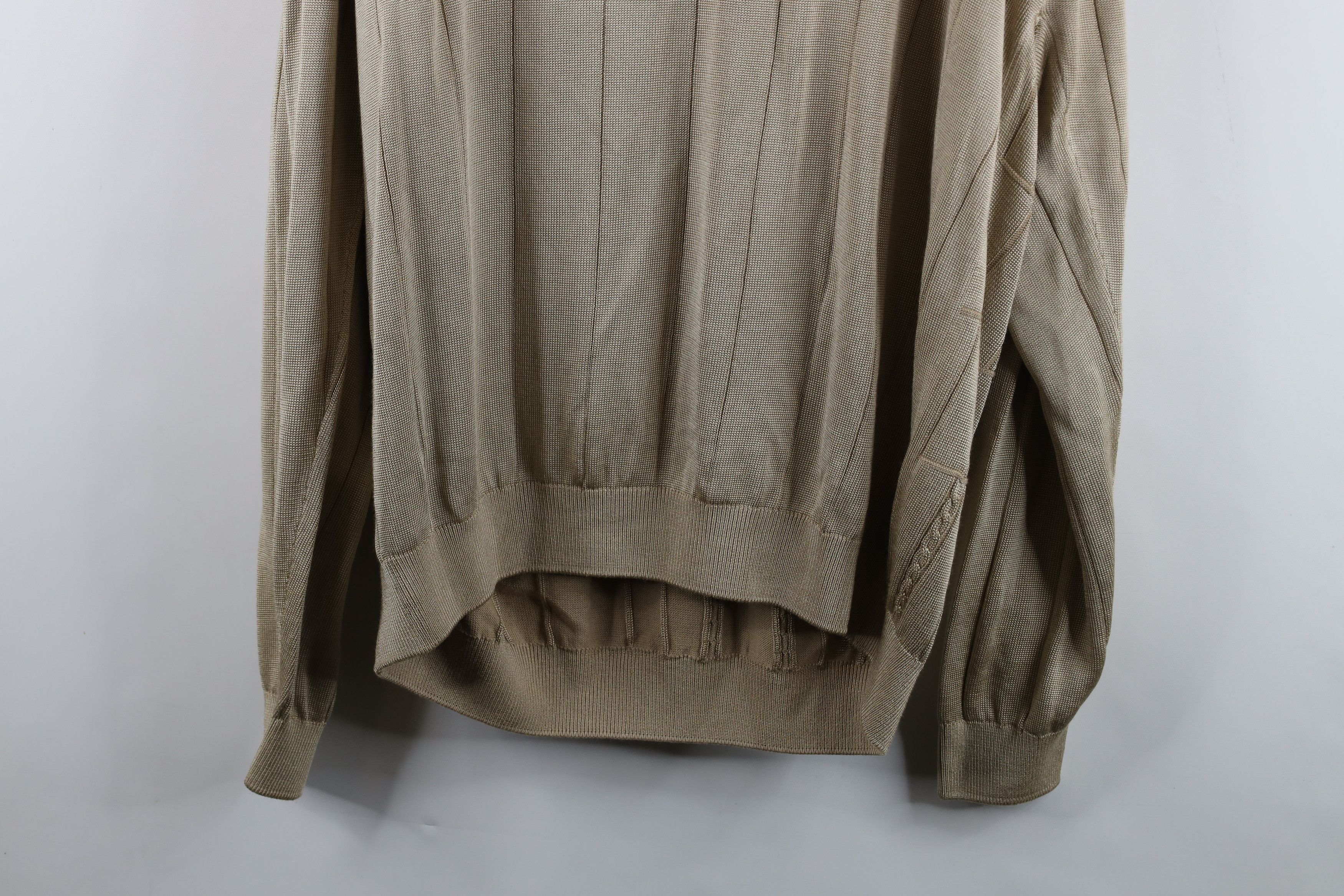 Vintage Vintage 90s Streetwear Cable Knit Collared Sweater Gold Size US XXL / EU 58 / 5 - 12 Thumbnail