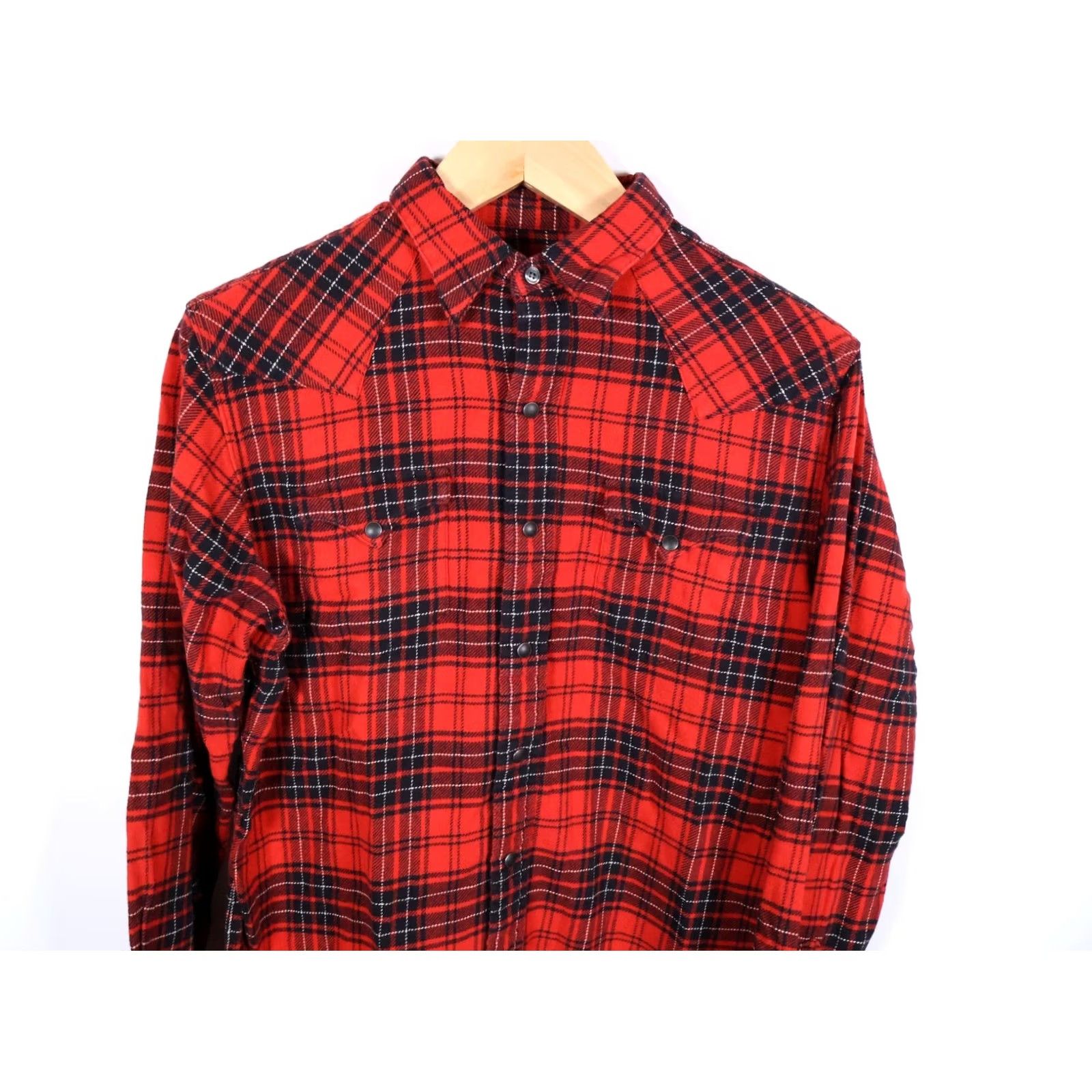Polo Ralph Lauren Polo Ralph Lauren Shirt Mens Large Red Black Plaid Flannel Snap Western Style Slim Fit Button-Up Casual Workwear Size US L / EU 52-54 / 3 - 4 Thumbnail